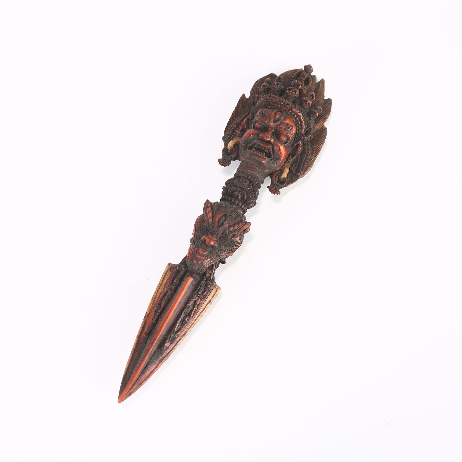A BONE PHURBA VAJRA RITUAL DAGGER (1 of 9)