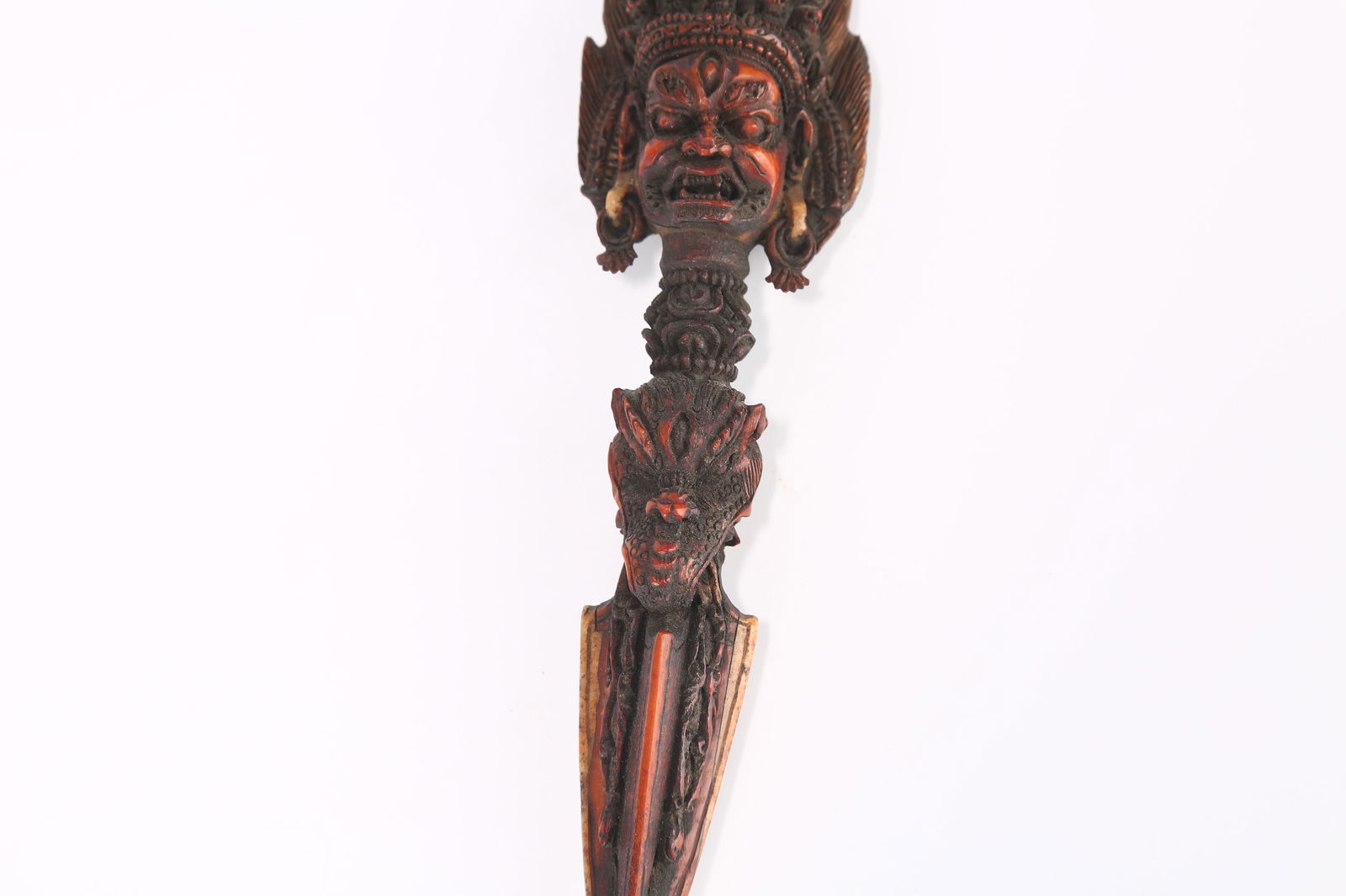 A BONE PHURBA VAJRA RITUAL DAGGER - 3