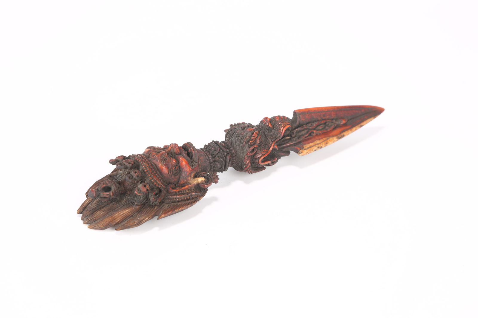 A BONE PHURBA VAJRA RITUAL DAGGER - 6
