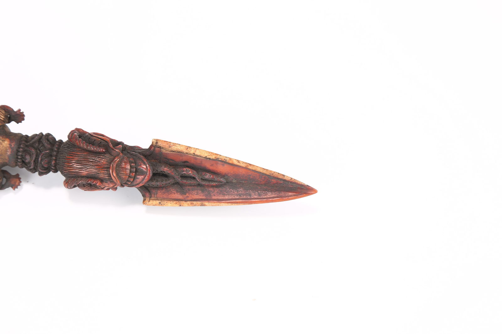 A BONE PHURBA VAJRA RITUAL DAGGER - 8
