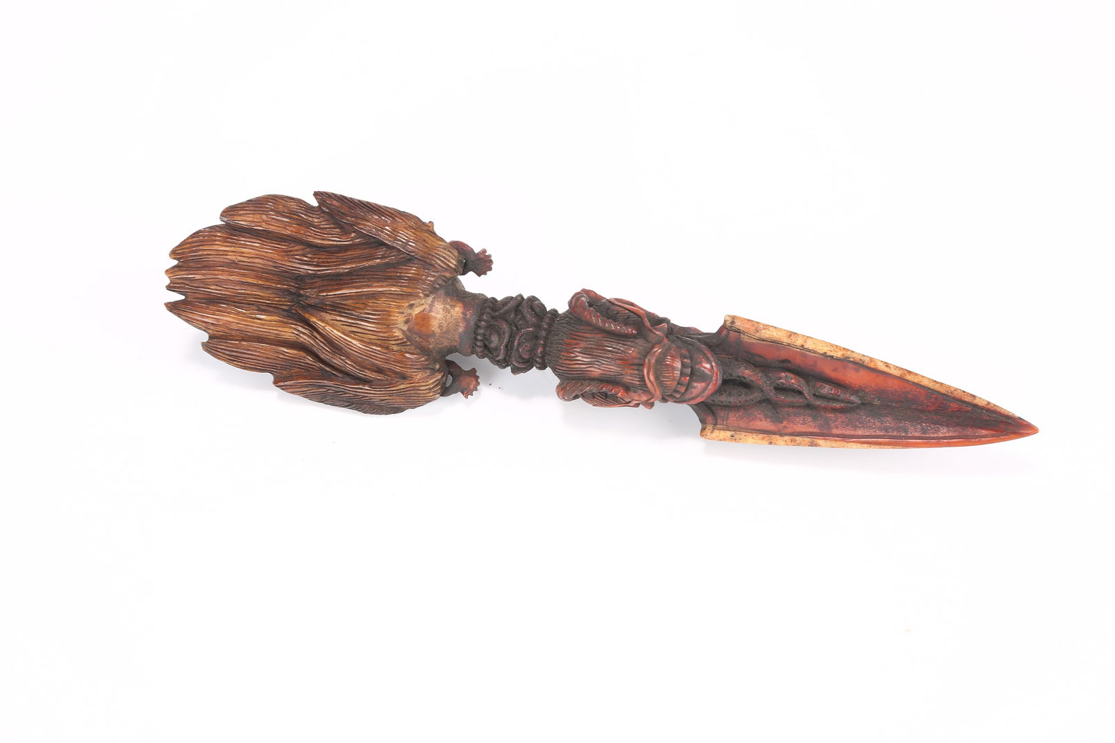 A BONE PHURBA VAJRA RITUAL DAGGER - 9
