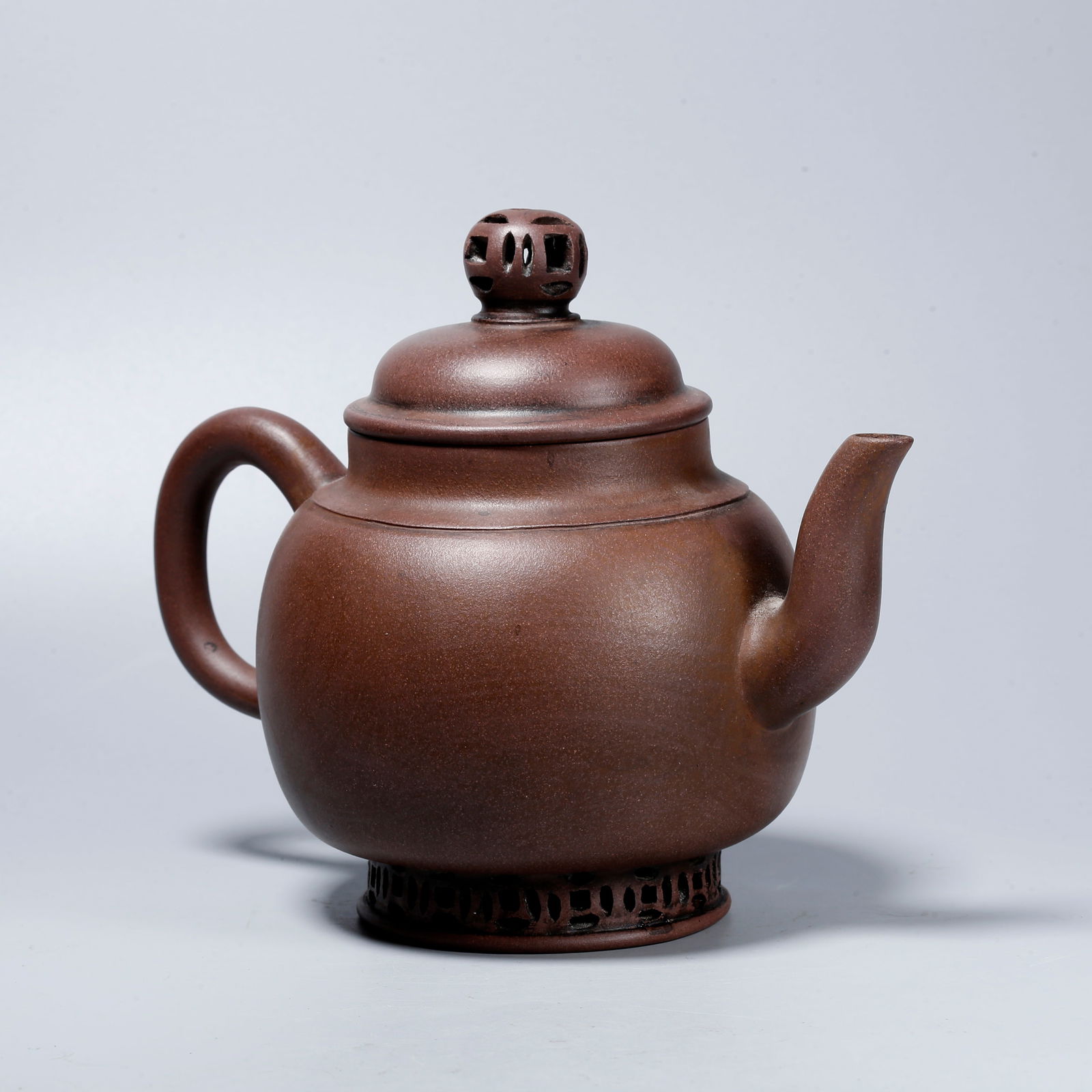 A ZISHA CARVED EWER: Zisha Carved Ewer