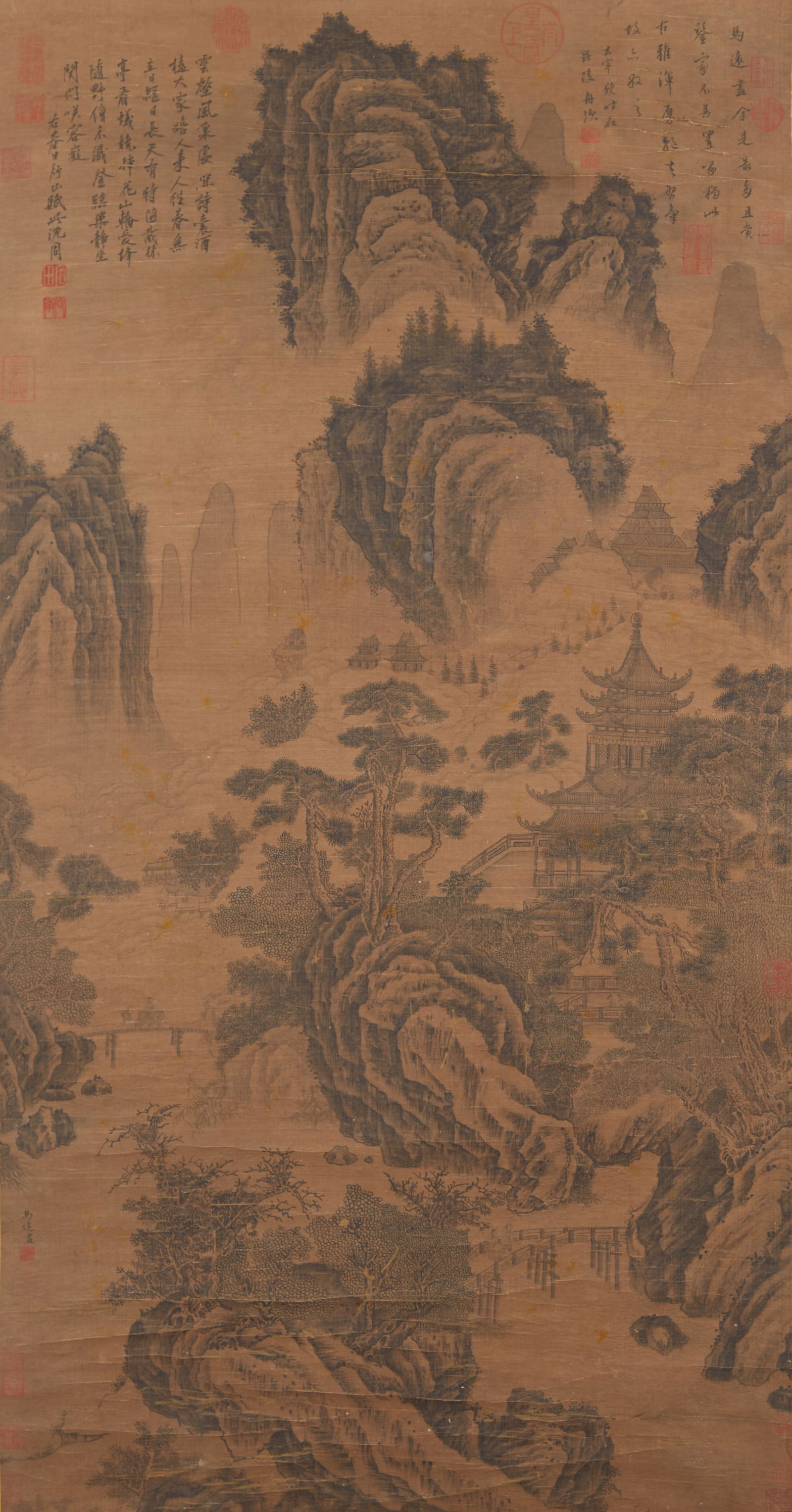 A LANDSCAPE PAINTING ON SILK BY MA YUAN.馬遠 (1 of 15)