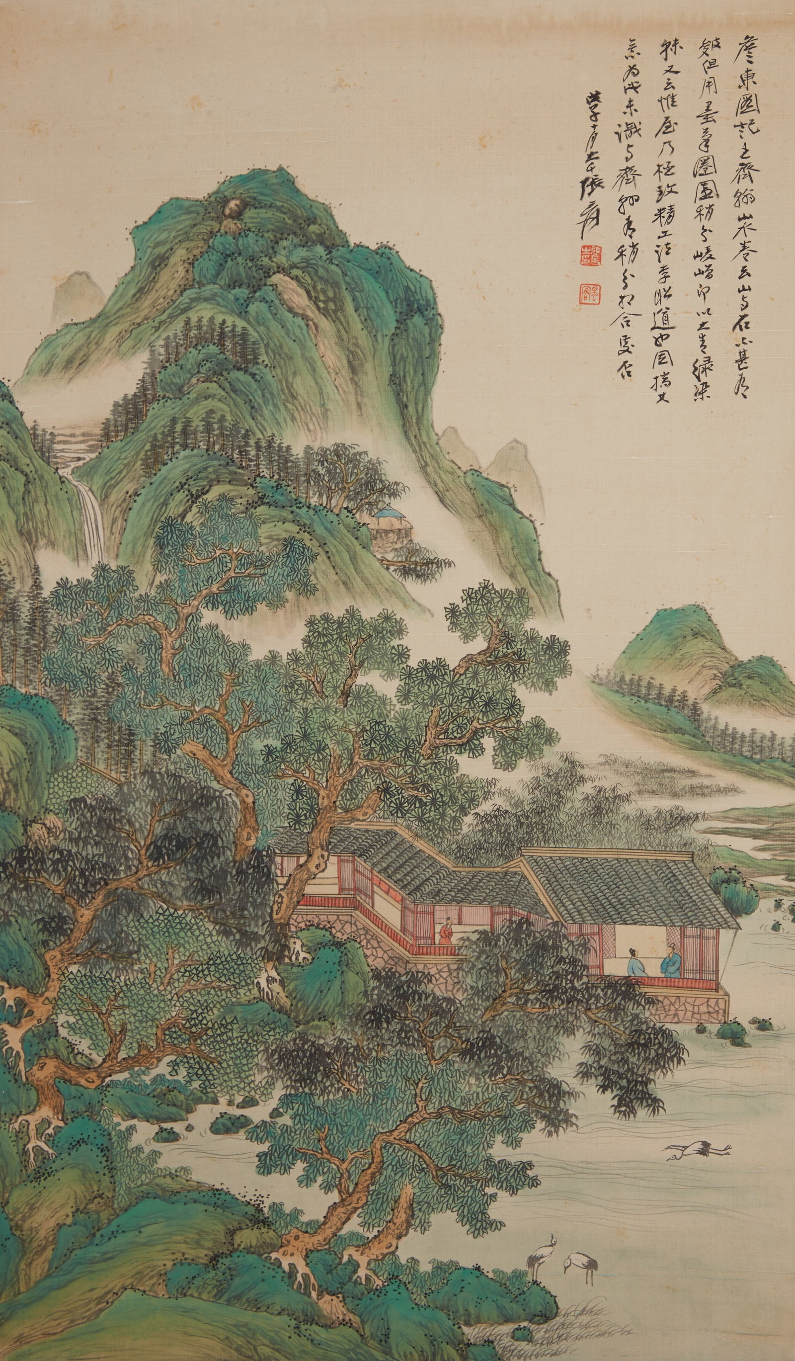 A LANDSCAPE PAINTING ON SILK BY ZHANG DAQIAN.張大千 (1 of 10)