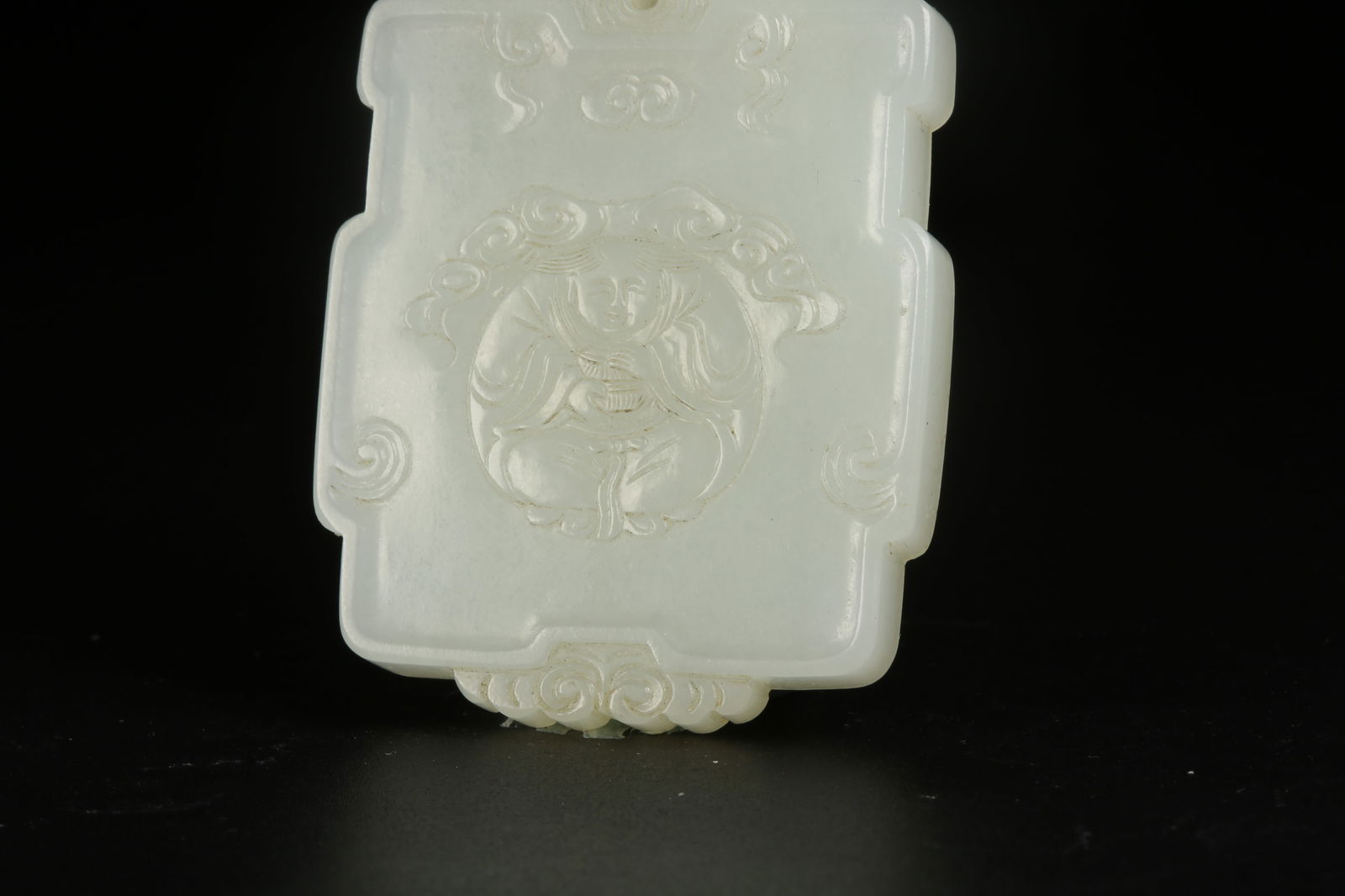 A HETIAN JADE FIGURE PATTERN PLAQUE - 3