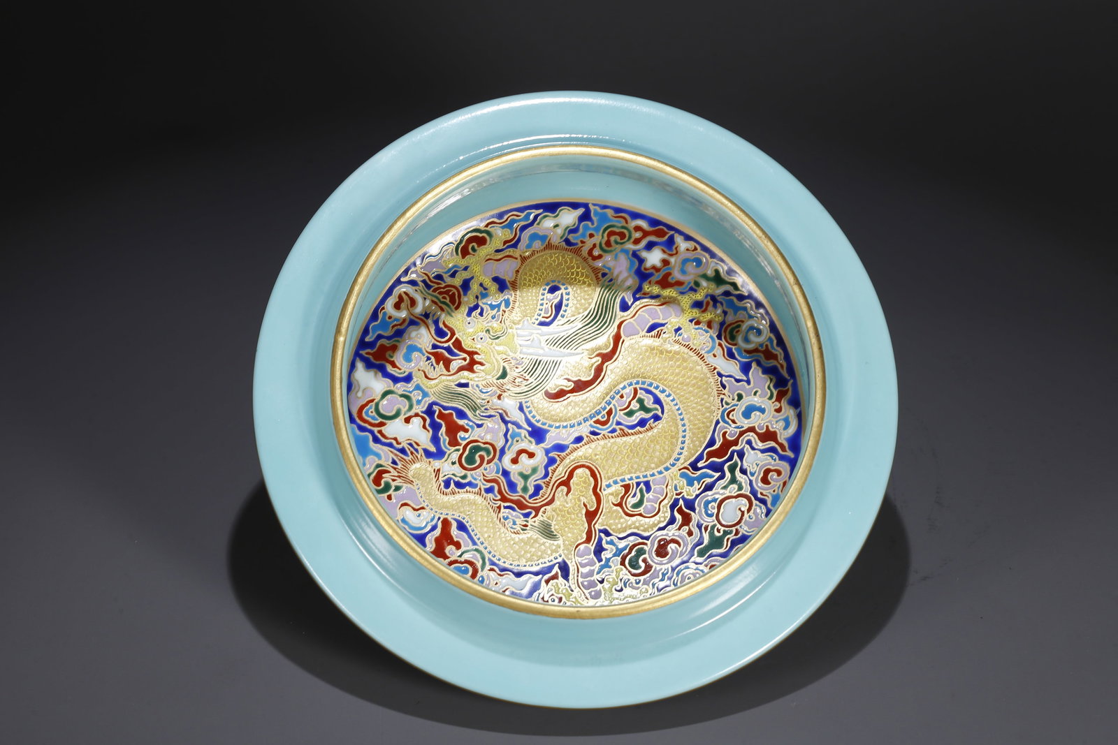 A ENAMEL-PAINTED CLOUD DRAGON PATTERN COVERED JAR - 11