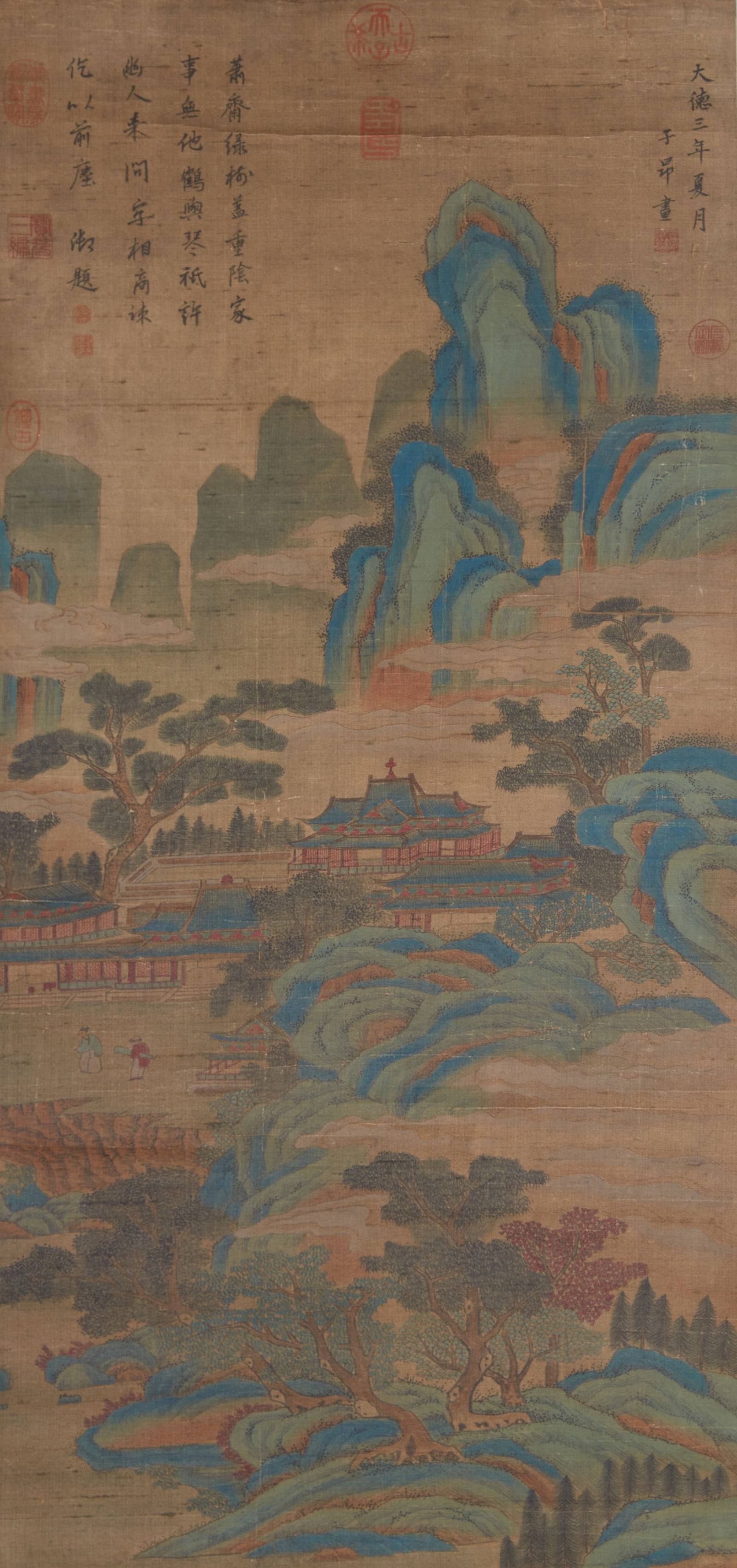 A LANDSCAPE PAINTING ON SILK BY ZHAO MENGFU.趙孟頫 (1 of 12)