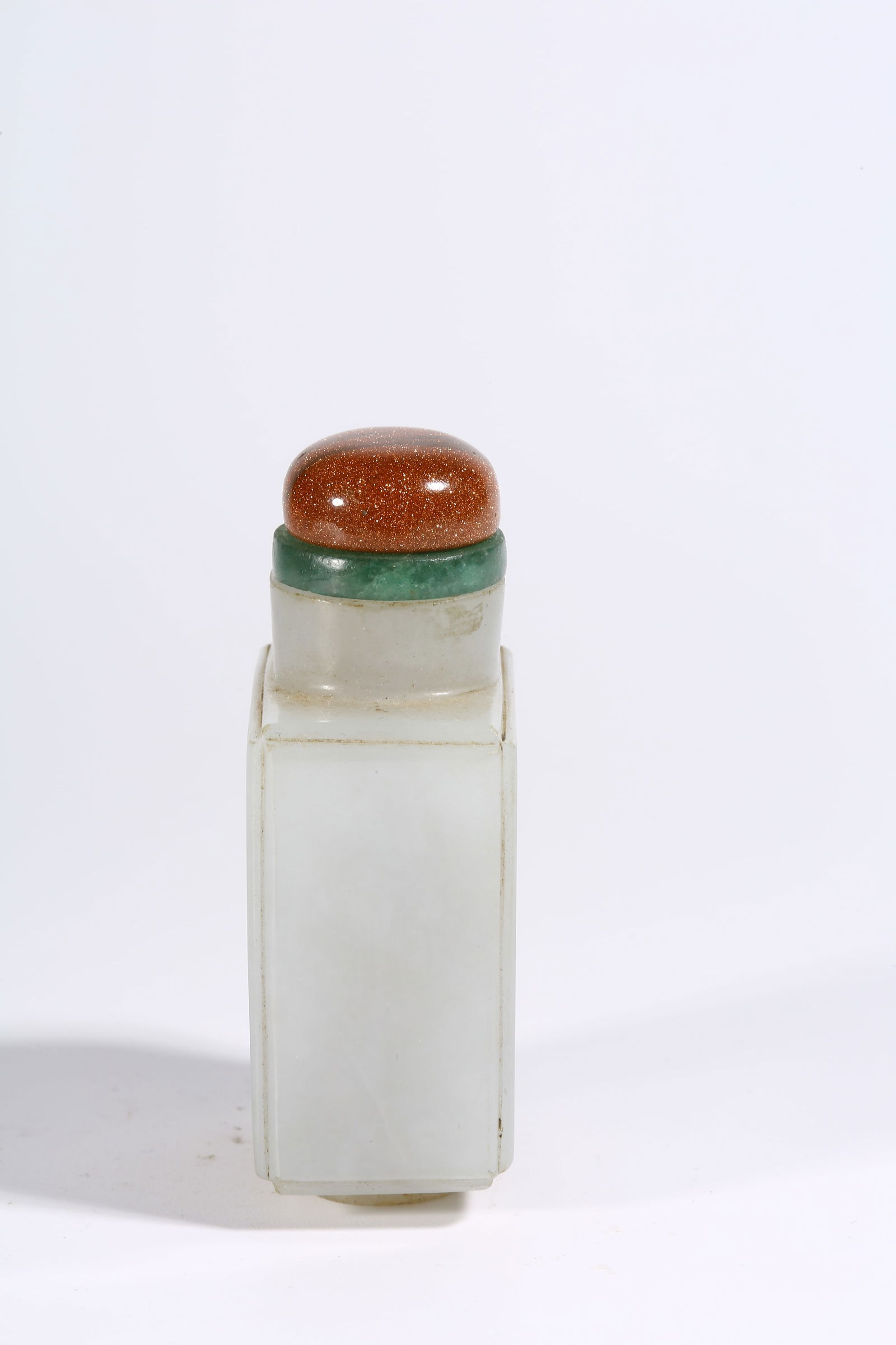A SQUARE JADEITE SNUFF BOTTLE - 7
