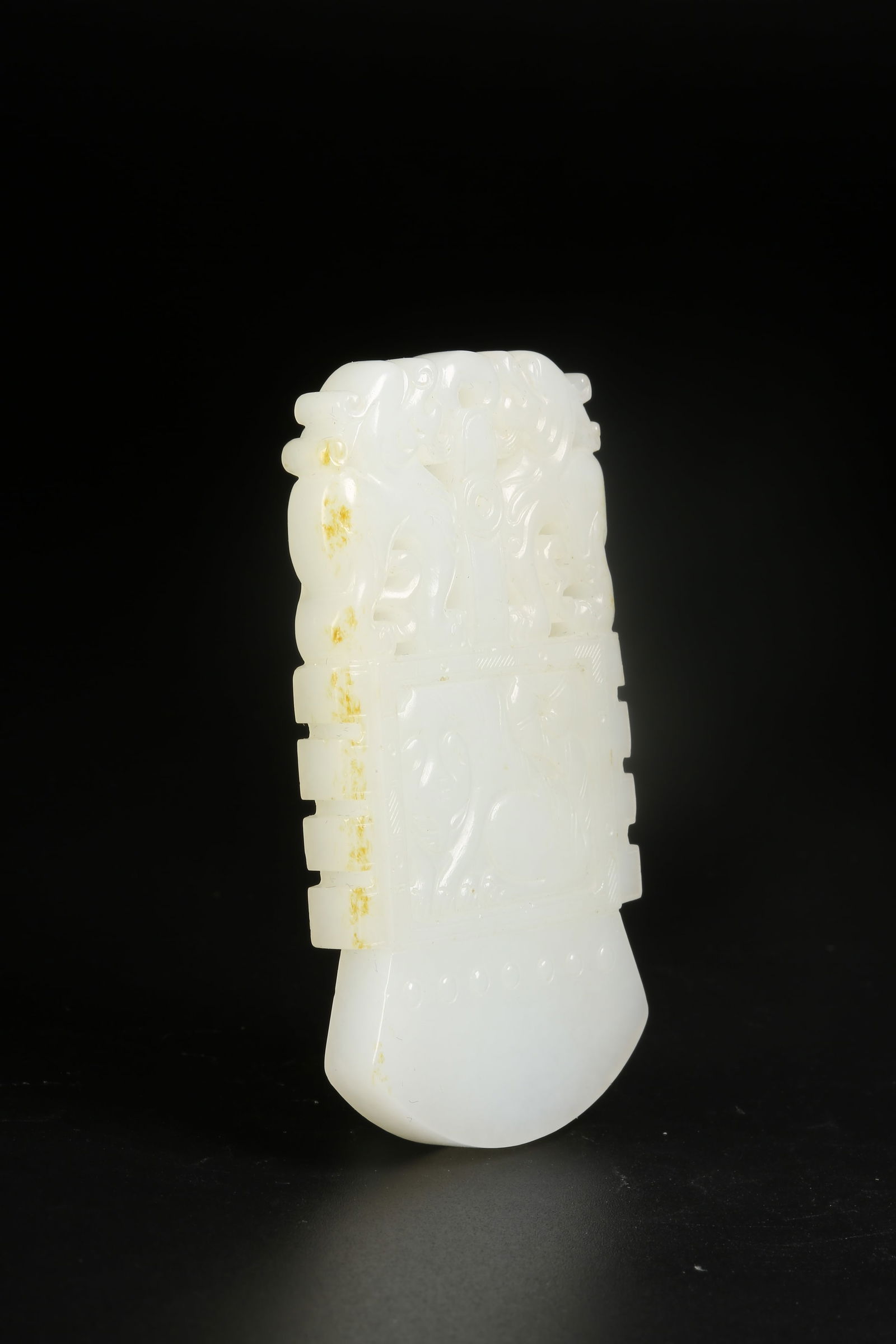 A HETIAN JADE DRAGON PATTERN AXE - 5