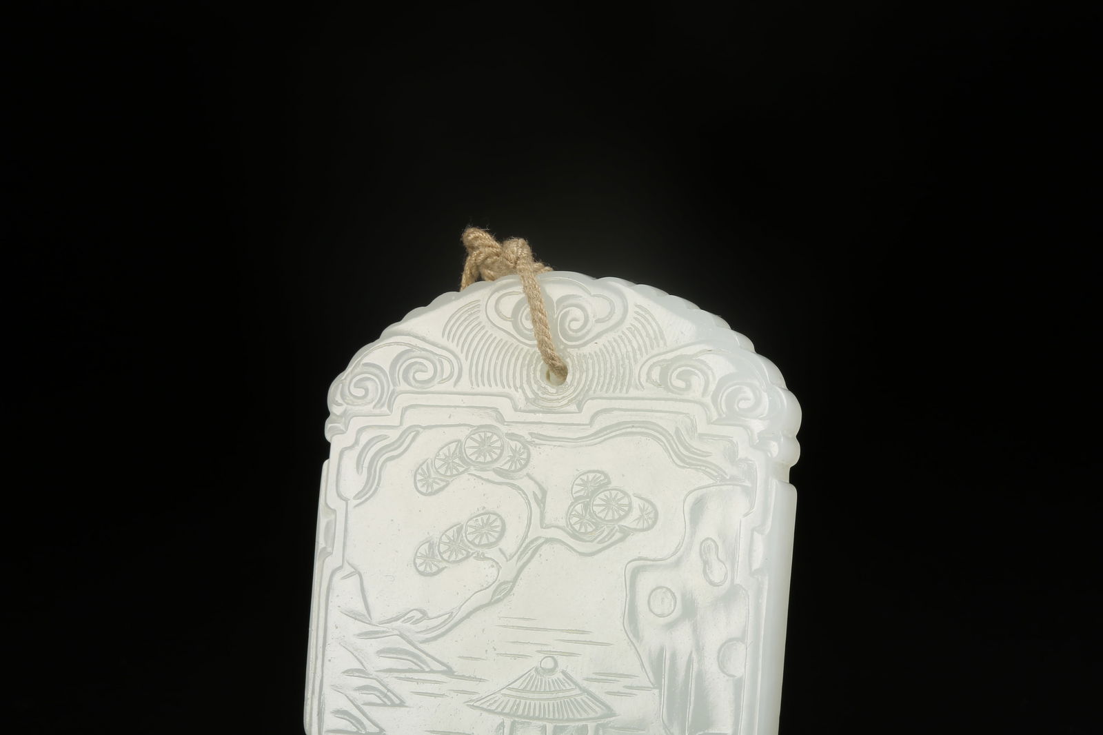A HETIAN JADE LANDSCAPE PATTERN PLAQUE - 2