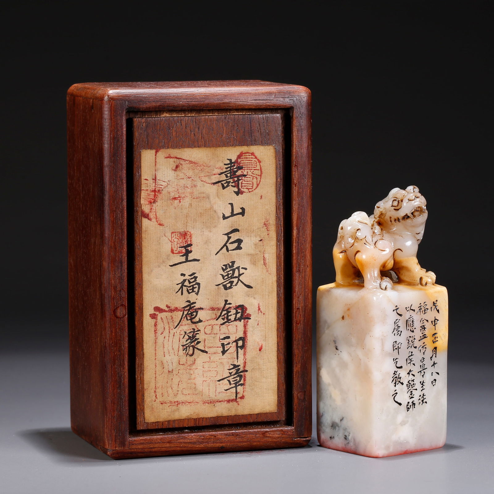 A SHOUSHAN STONE SEAL WITH LION KNOB (1 of 10)
