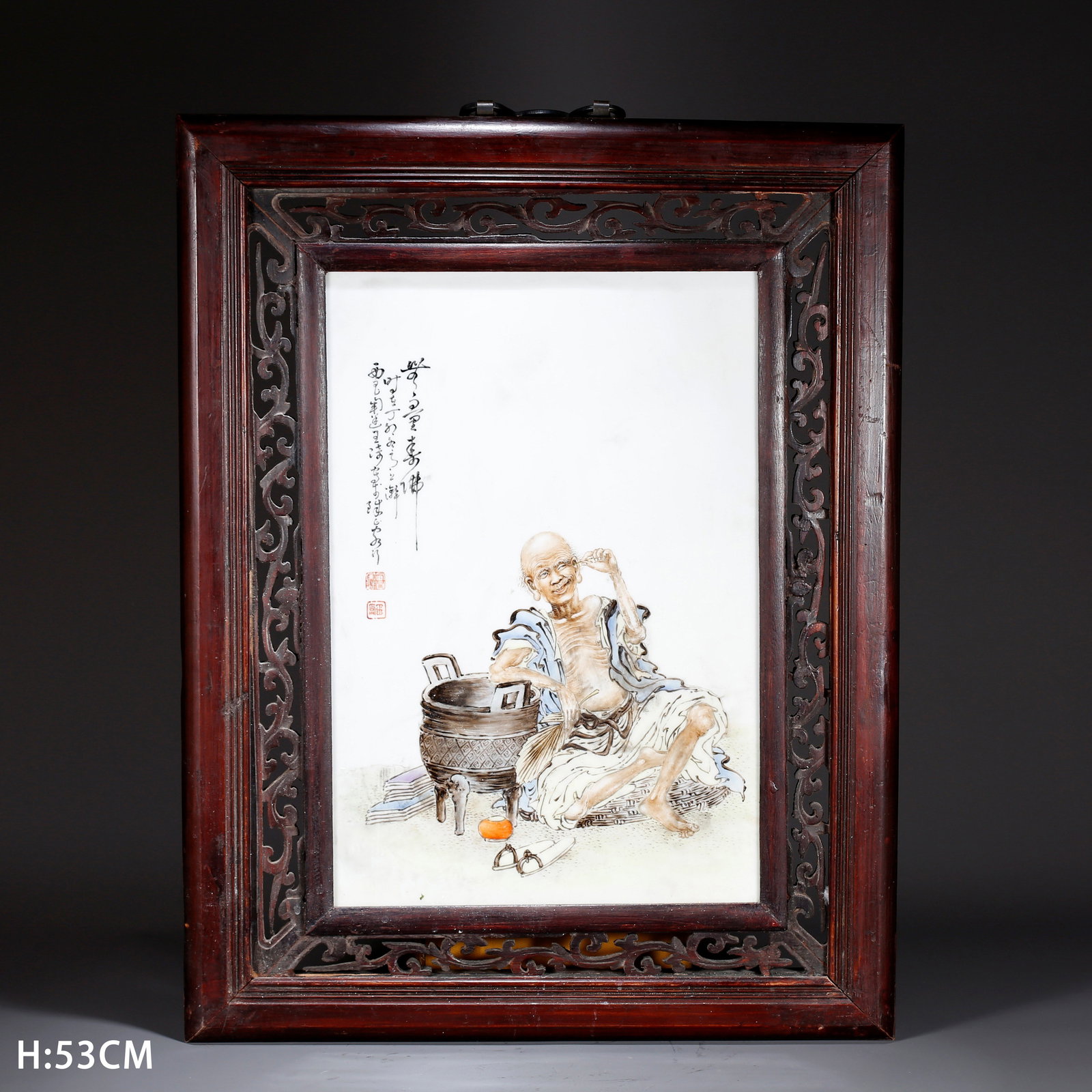 A FAMILLE ROSE FIGURE STORY PATTERN PORCELAIN PLAQUE: Famille rose figure story pattern porcelain plaque