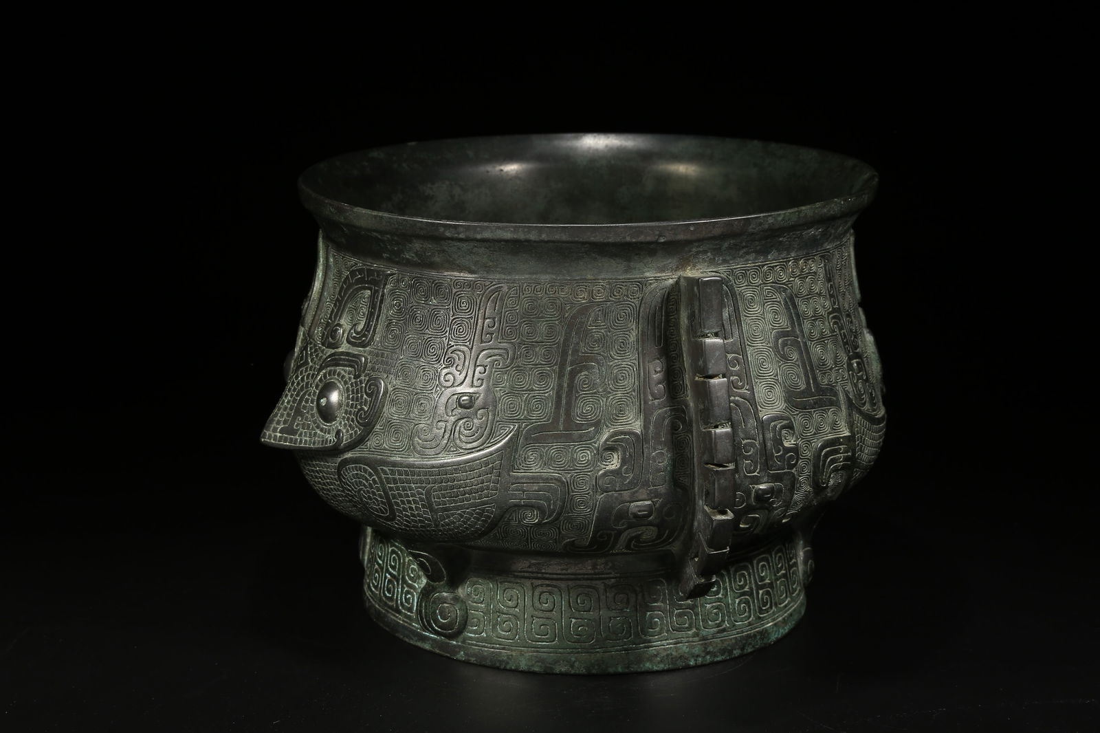 A BRONZE OWL-PATTERNED CENSER - 5