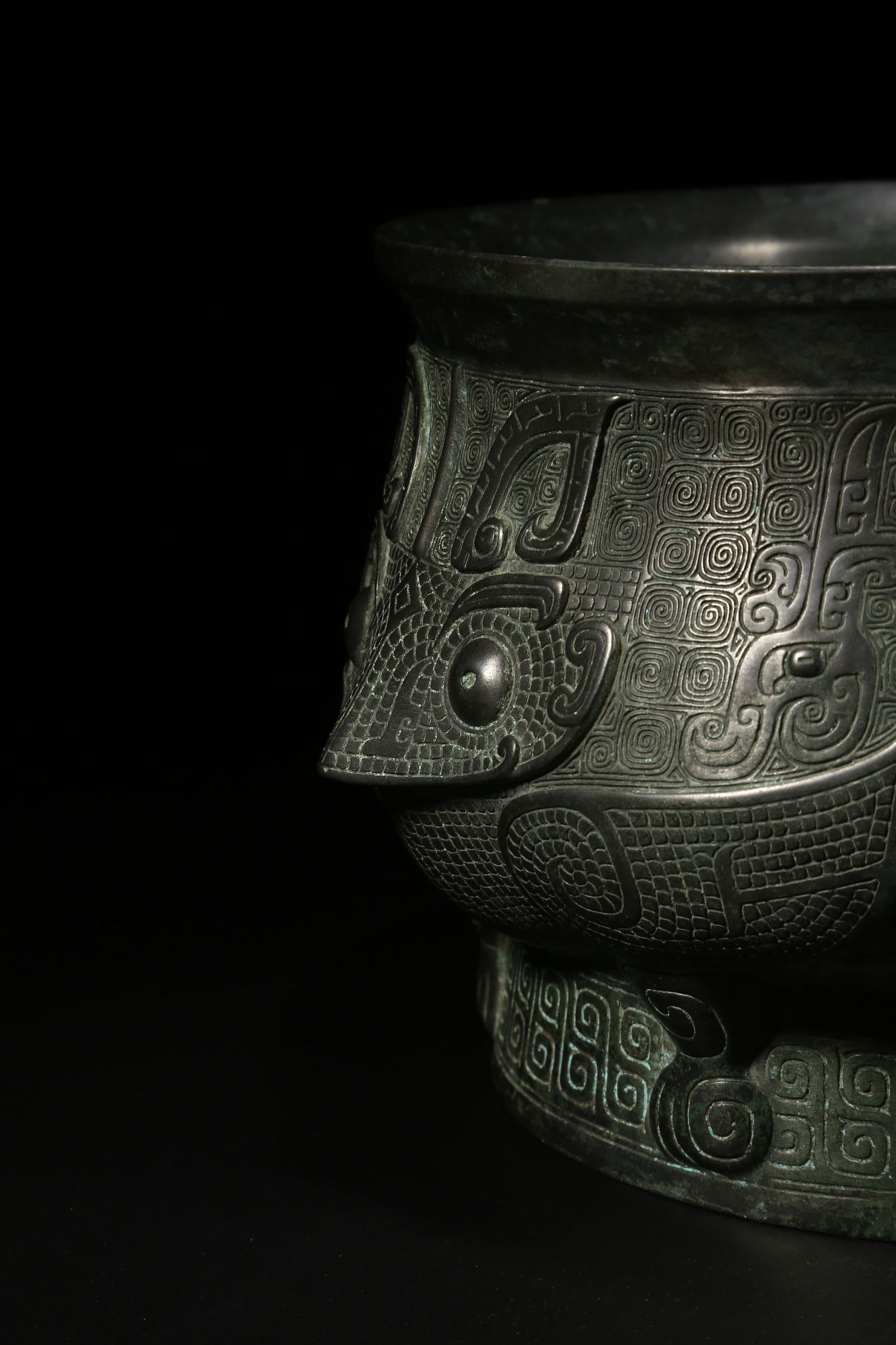 A BRONZE OWL-PATTERNED CENSER - 6