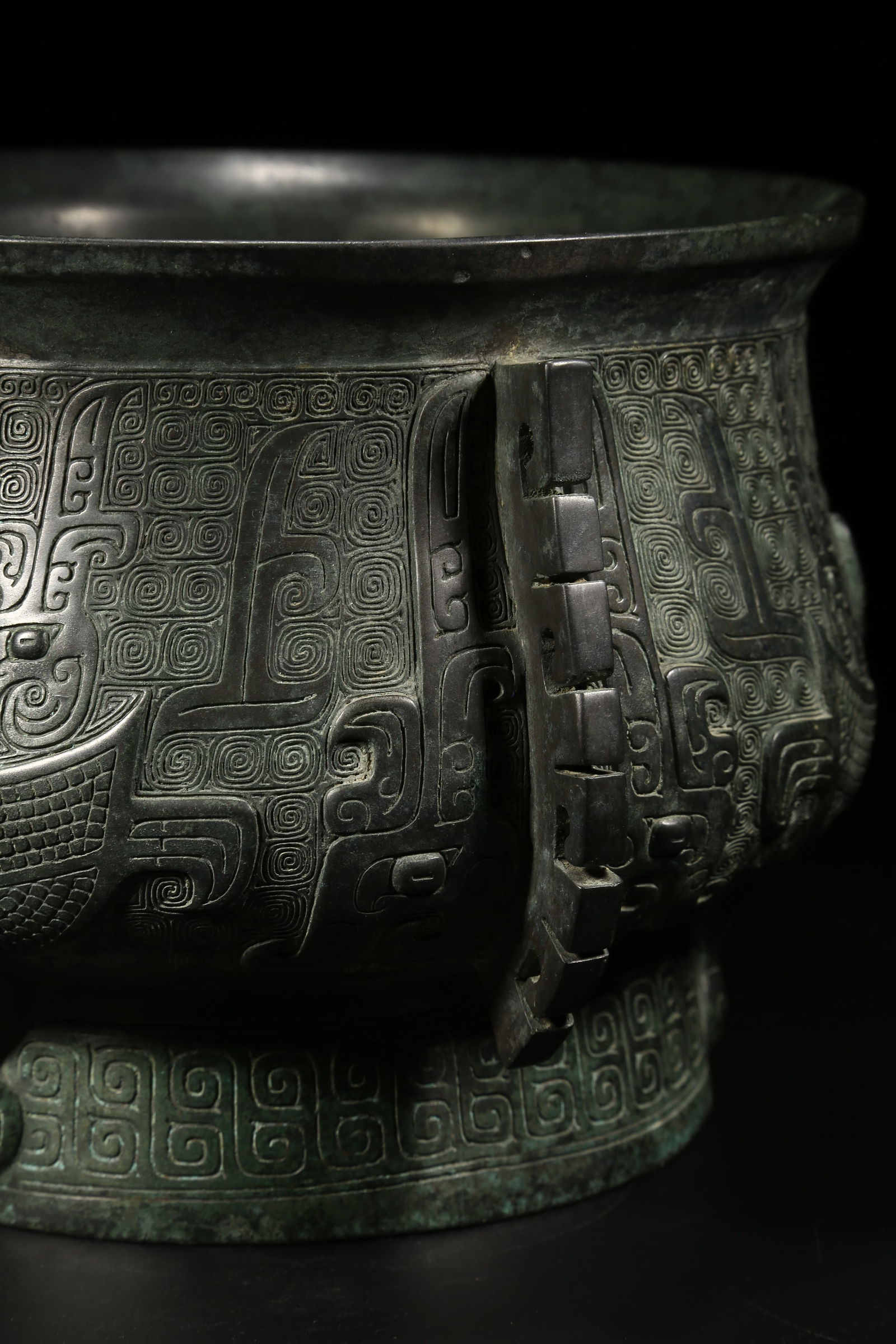A BRONZE OWL-PATTERNED CENSER - 7