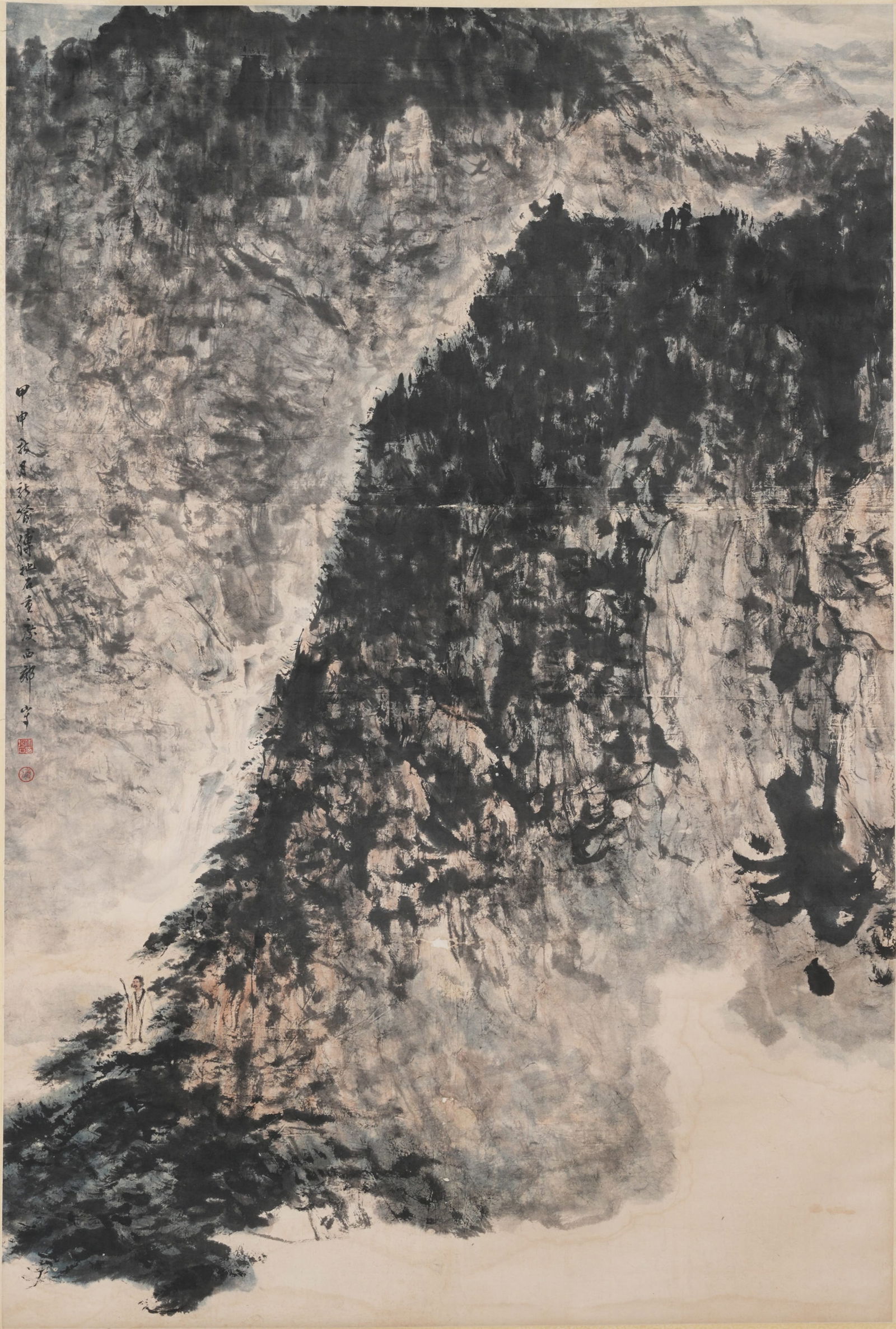 A LANDSCAPE PAINTING ON PAPER BY FU BAOSHI.傅抱石 (1 of 10)