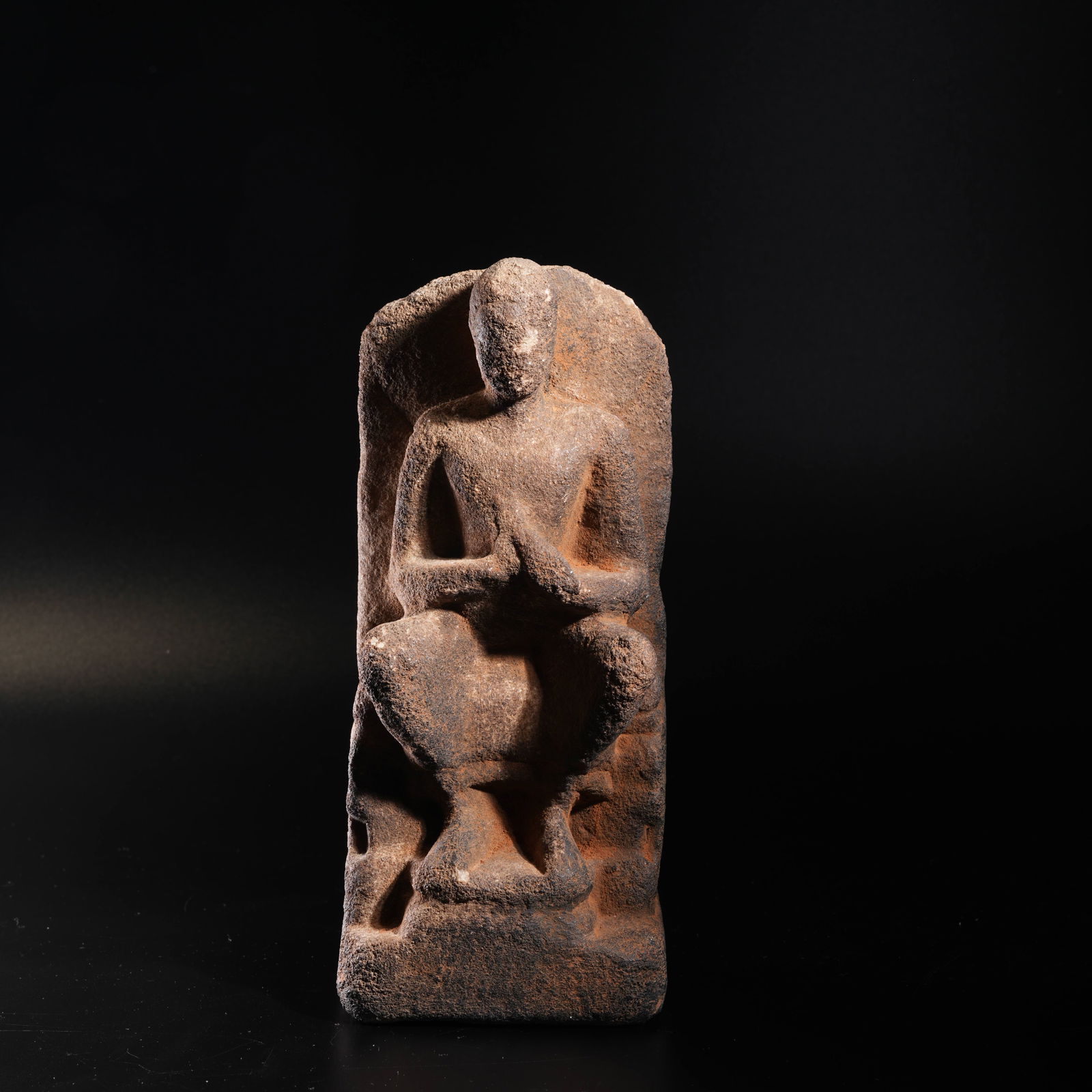 A STONE BUDDHIST SCULPTURE (1 of 9)