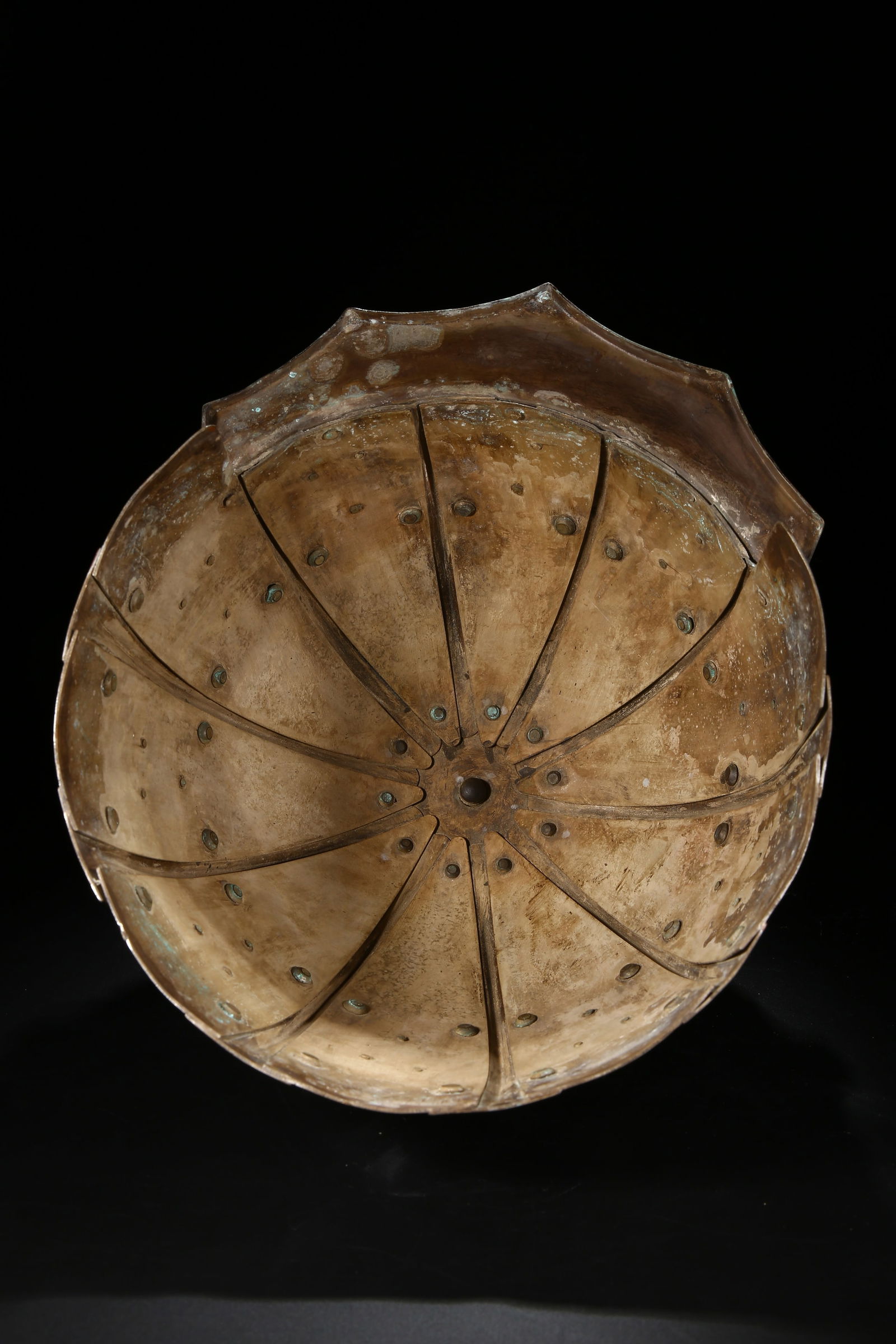 A GILT SILVER DHARMA HAT - 9