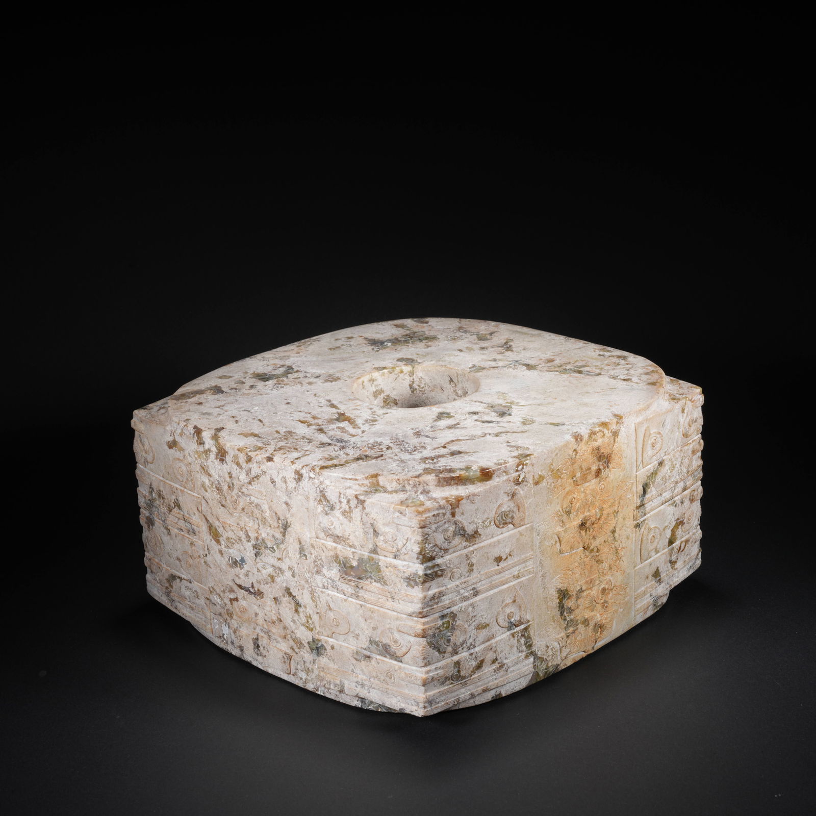 A ARCHAIC JADE CARVED CONG (1 of 9)