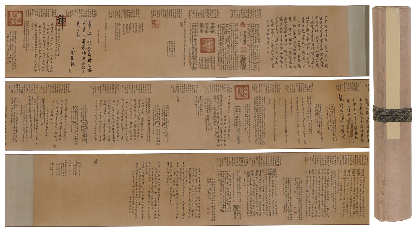 A "CLEAR WEATHER AFTER SNOW" CALLIGRAPHY HANDSCROLL ON PAPER BY WANG XIZHI.王羲之: "Clear Weather after Snow" Calligraphy Handscroll on Paper by Wang Xizhi.王羲之