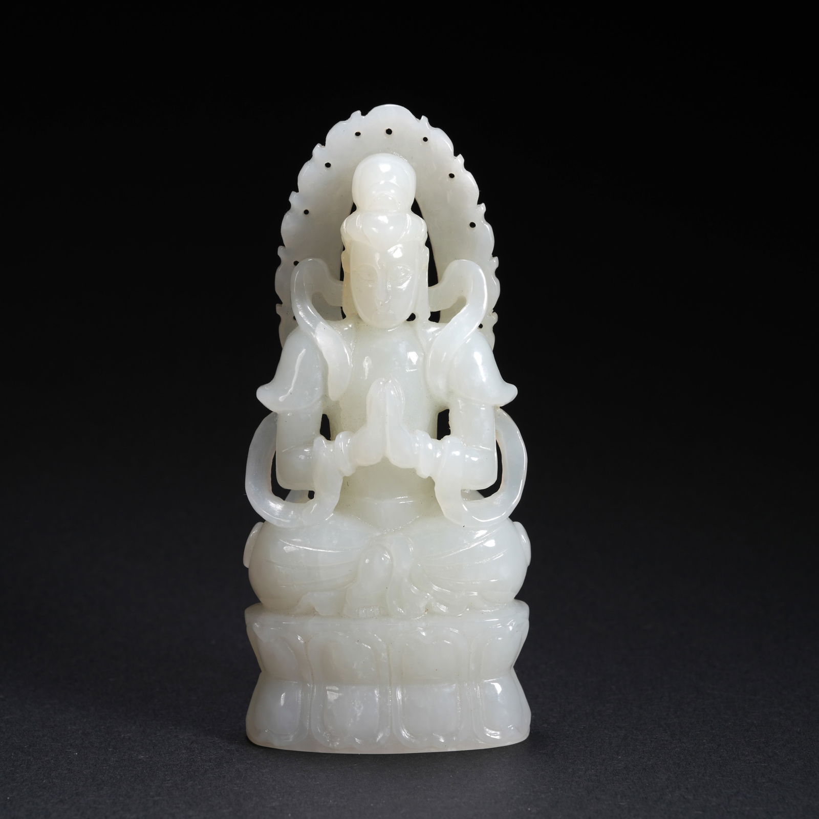 A HETIAN JADE CARVED GUANYIN FIGURE (1 of 10)