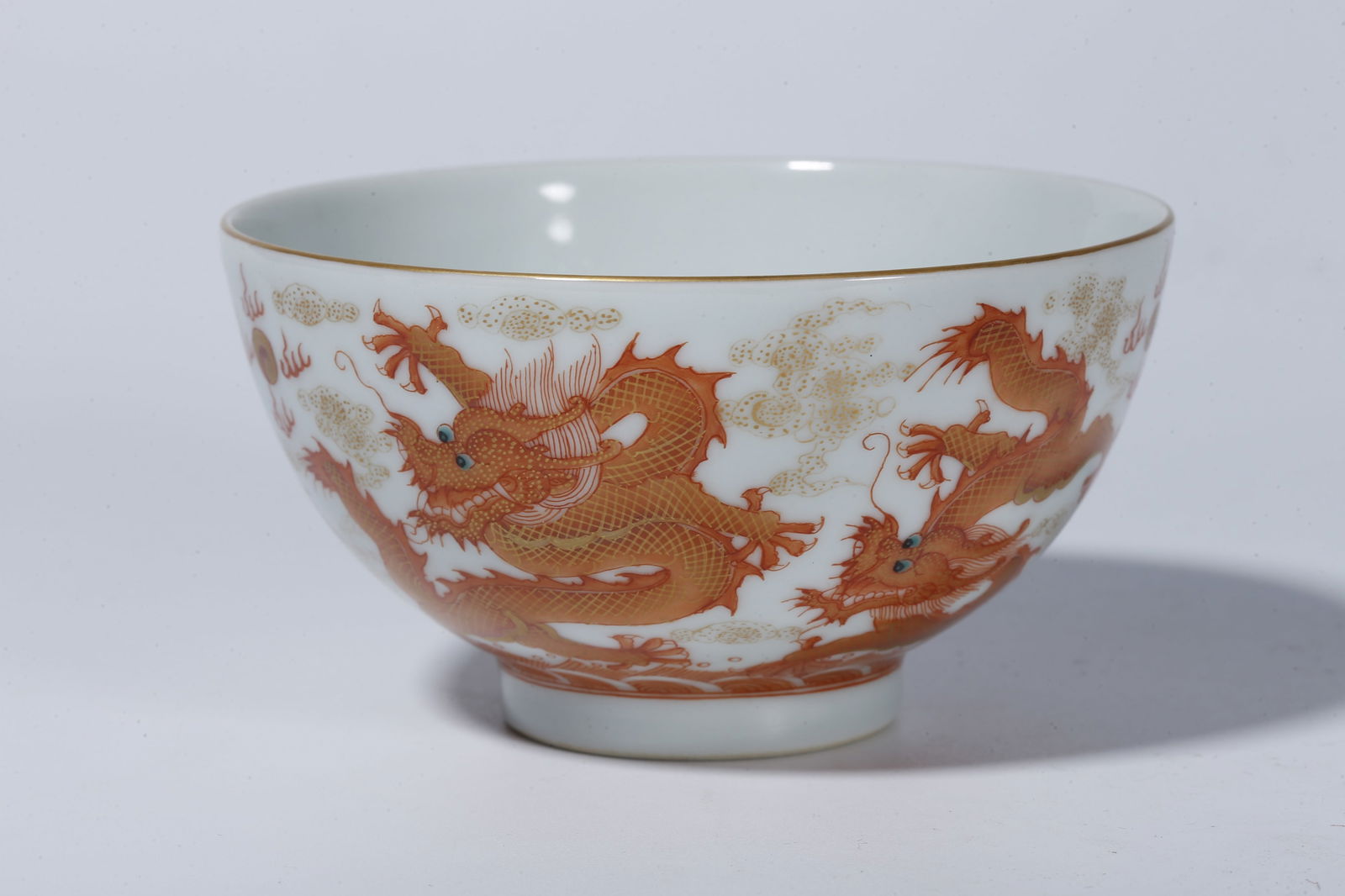 A UNDERGLAZE RED FIVE-DRAGON CUP (PAIR) - 2
