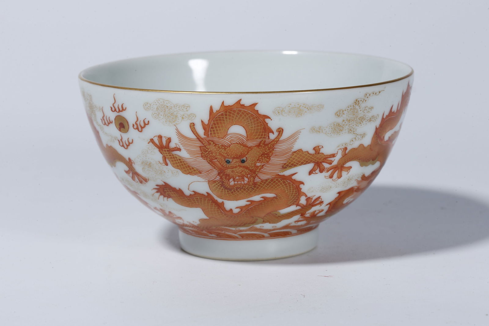 A UNDERGLAZE RED FIVE-DRAGON CUP (PAIR) - 4