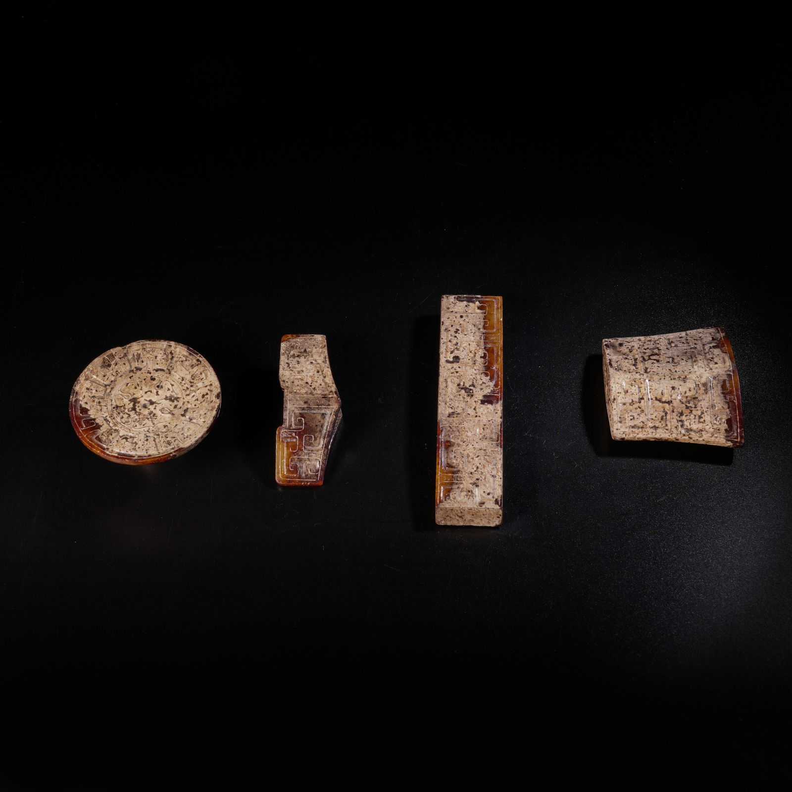 A SET OF ANCIENT JADE SWORD FITTINGS: Set of Ancient Jade Sword Fittings