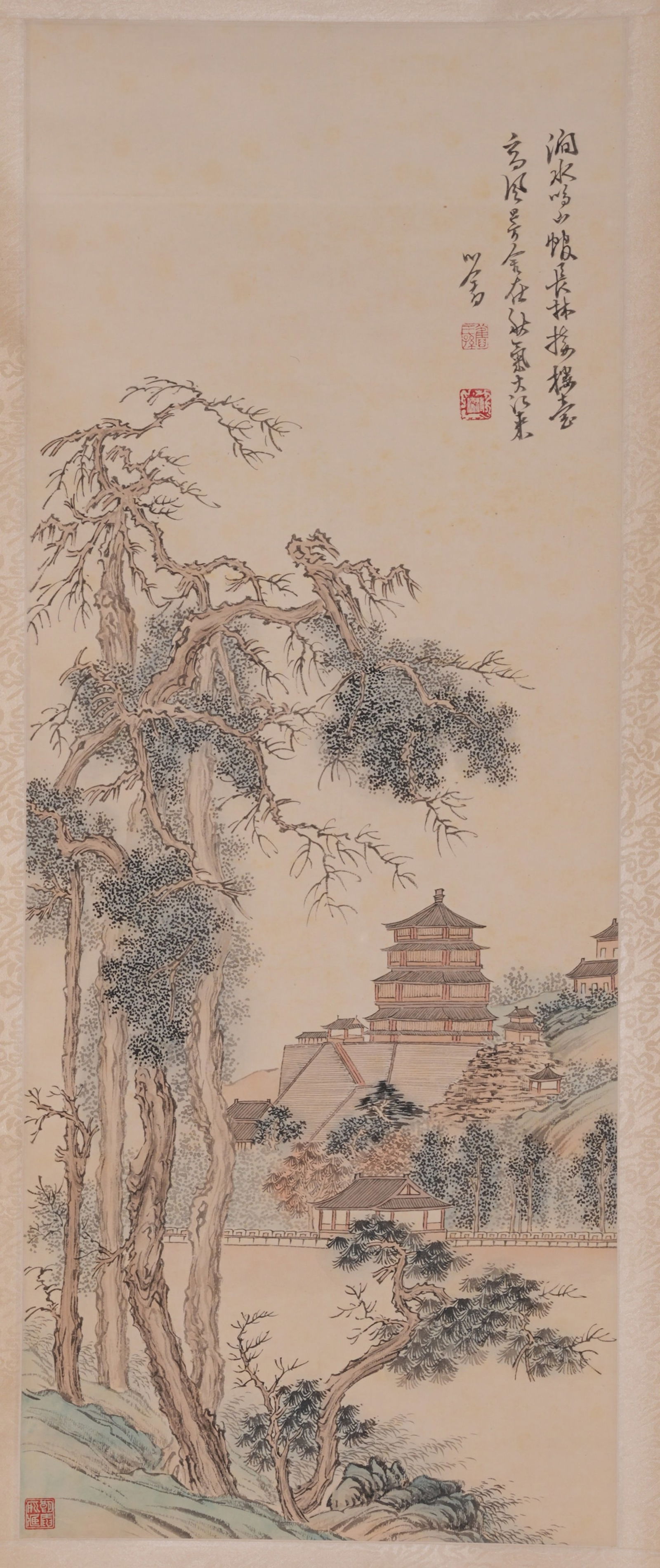 A LANDSCAPE PAINTING ON PAPER BY PU RU.溥儒: Landscape Painting on Paper by Pu Ru.溥儒