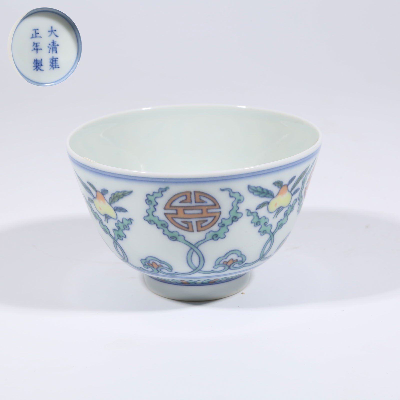 A DOUCAI CUP WITH LONGEVITY AND BLESSING DESIGN (1 of 9)