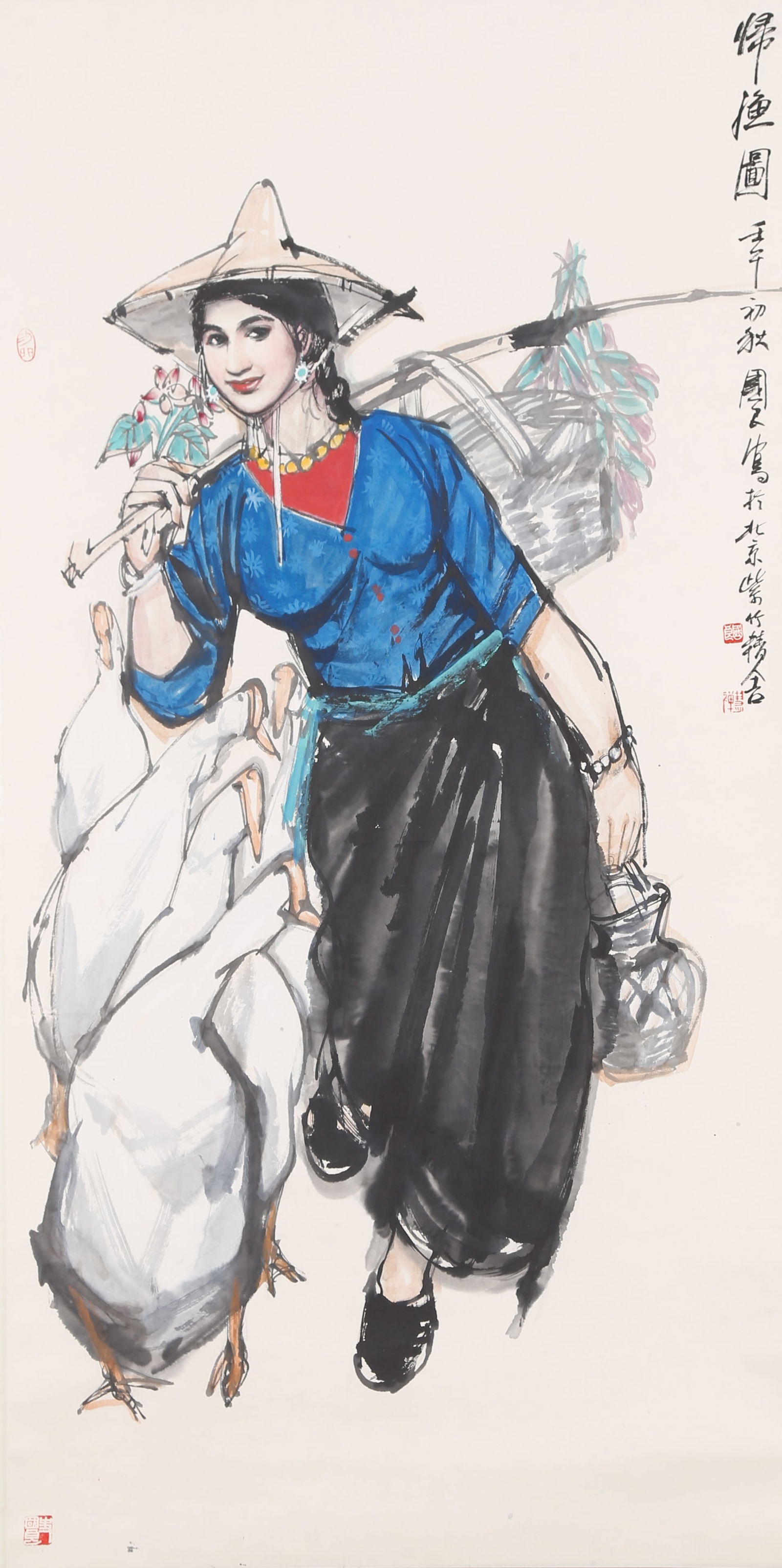 A FIGURE PAINTING ON PAPER BY SHI GUOLIANG.史國良: Figure Painting on Paper by Shi Guoliang.史國良