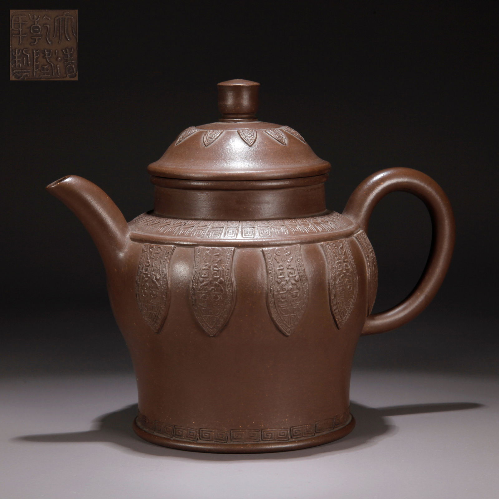 A ZISHA CLAY CARVED EWER (1 of 8)