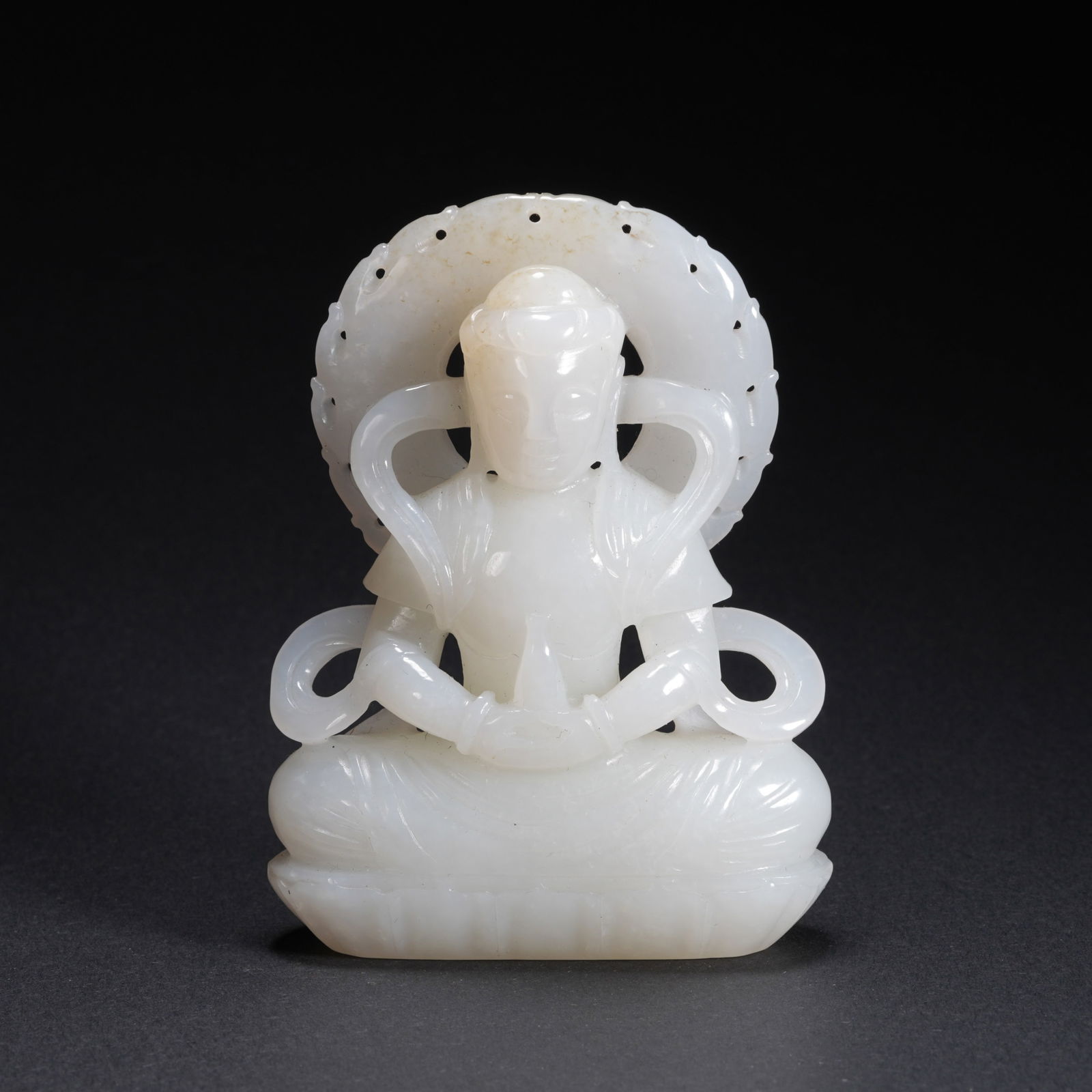 A HETIAN JADE CARVED GUANYIN FIGURE (1 of 10)