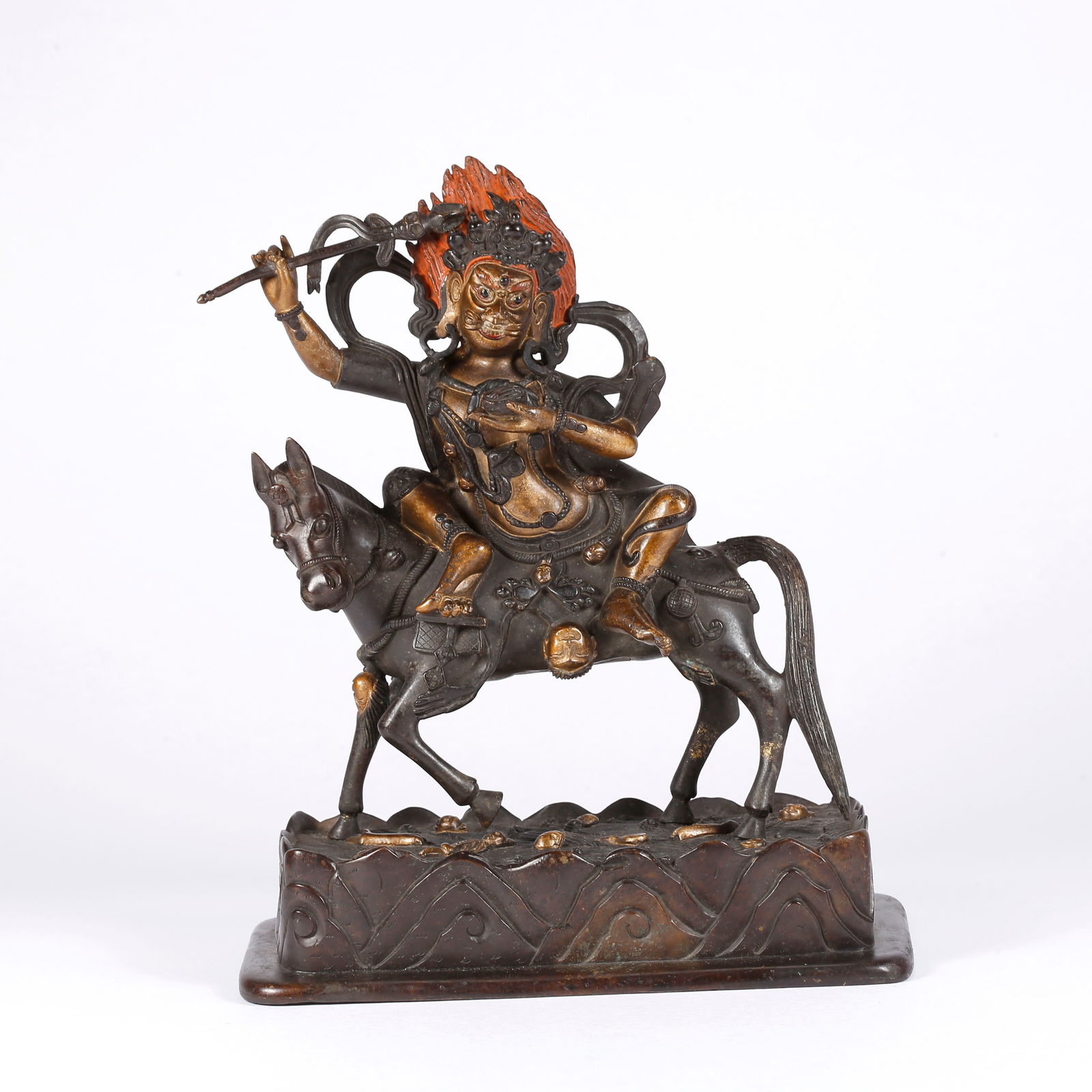 A GILT BRONZE USHNISHA GODDESS STATUE: Gilt Bronze Ushnisha Goddess Statue