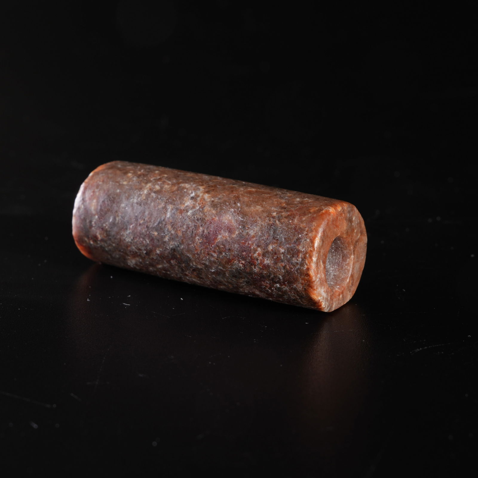 A ARCHAIC JADE CARVED LEIZI BEAD (1 of 8)