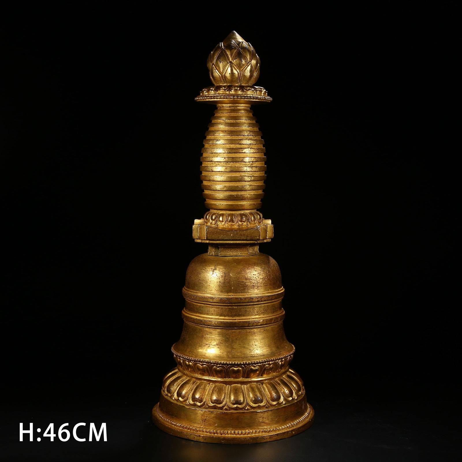 A GILT BRONZE STUPA (1 of 10)