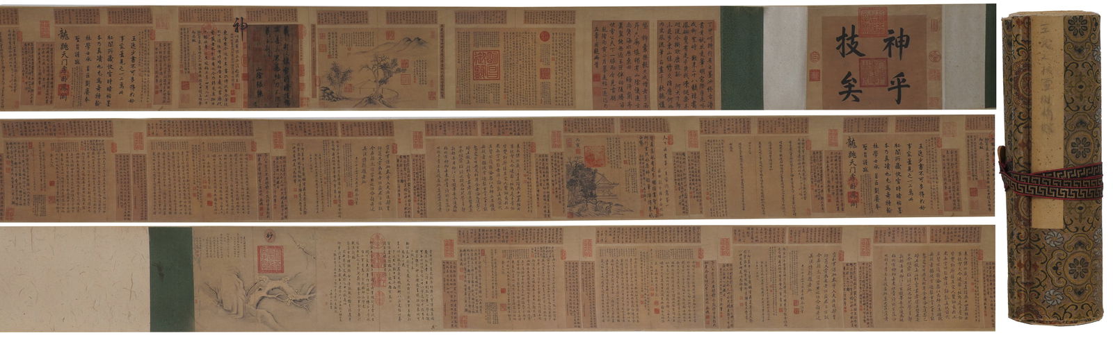 A "CLEAR WEATHER AFTER SNOW" CALLIGRAPHY HANDSCROLL ON PAPER BY WANG XIZHI.王羲之: "Clear Weather after Snow" Calligraphy Handscroll on Paper by Wang Xizhi.王羲之