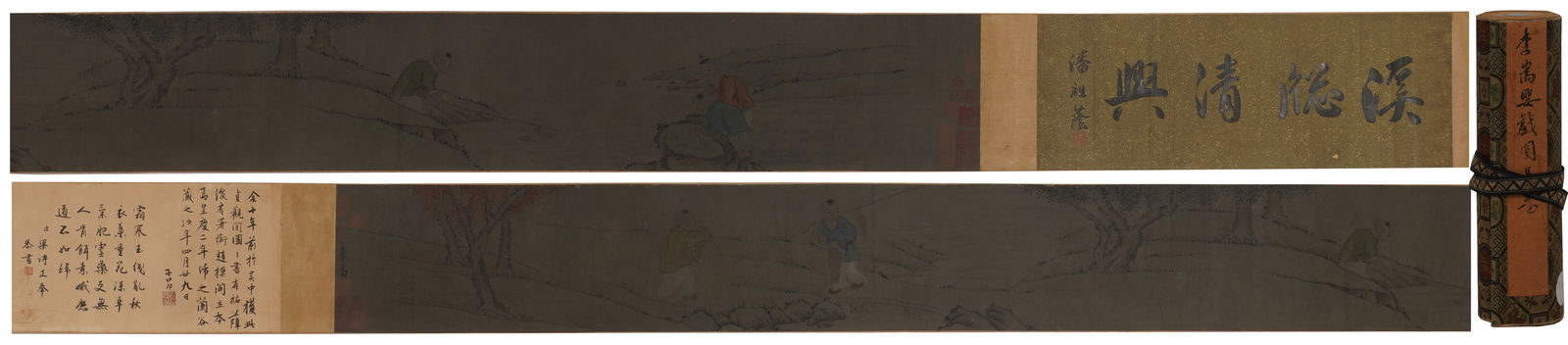 A INFANT PLAY PAINTING HANDSCROLL ON PAPER BY LI SONG.李嵩: Infant Play Painting Handscroll on Paper by Li Song.李嵩
