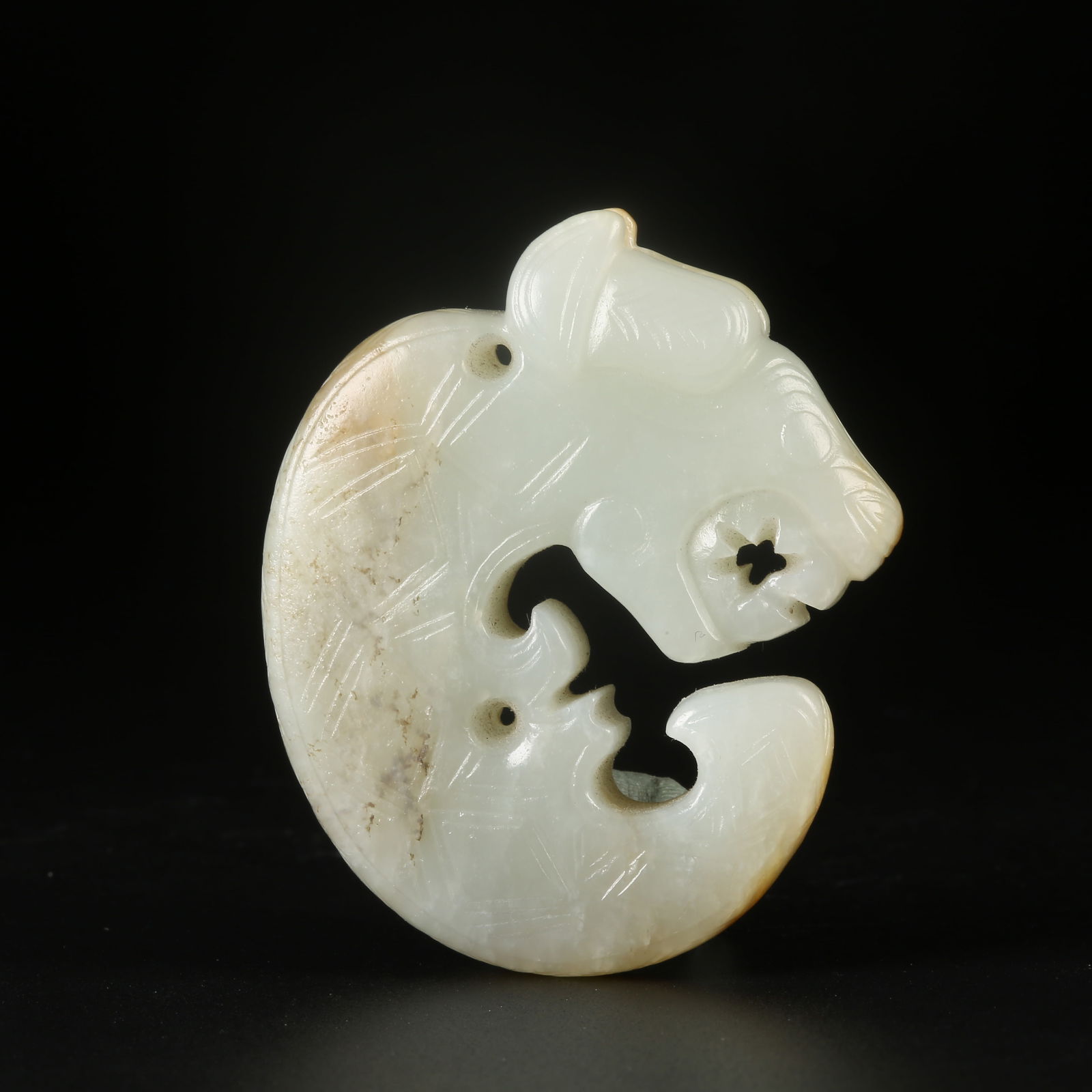 A ARCHAIC JADE ANIMAL PENDANT (1 of 8)