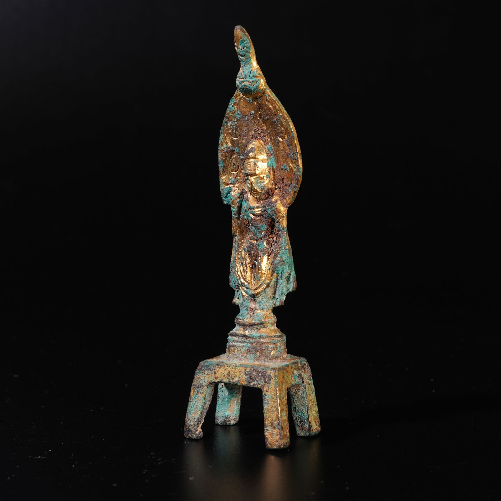 A GILT BRONZE BUDDHA FIGURE: Gilt Bronze Buddha Figure