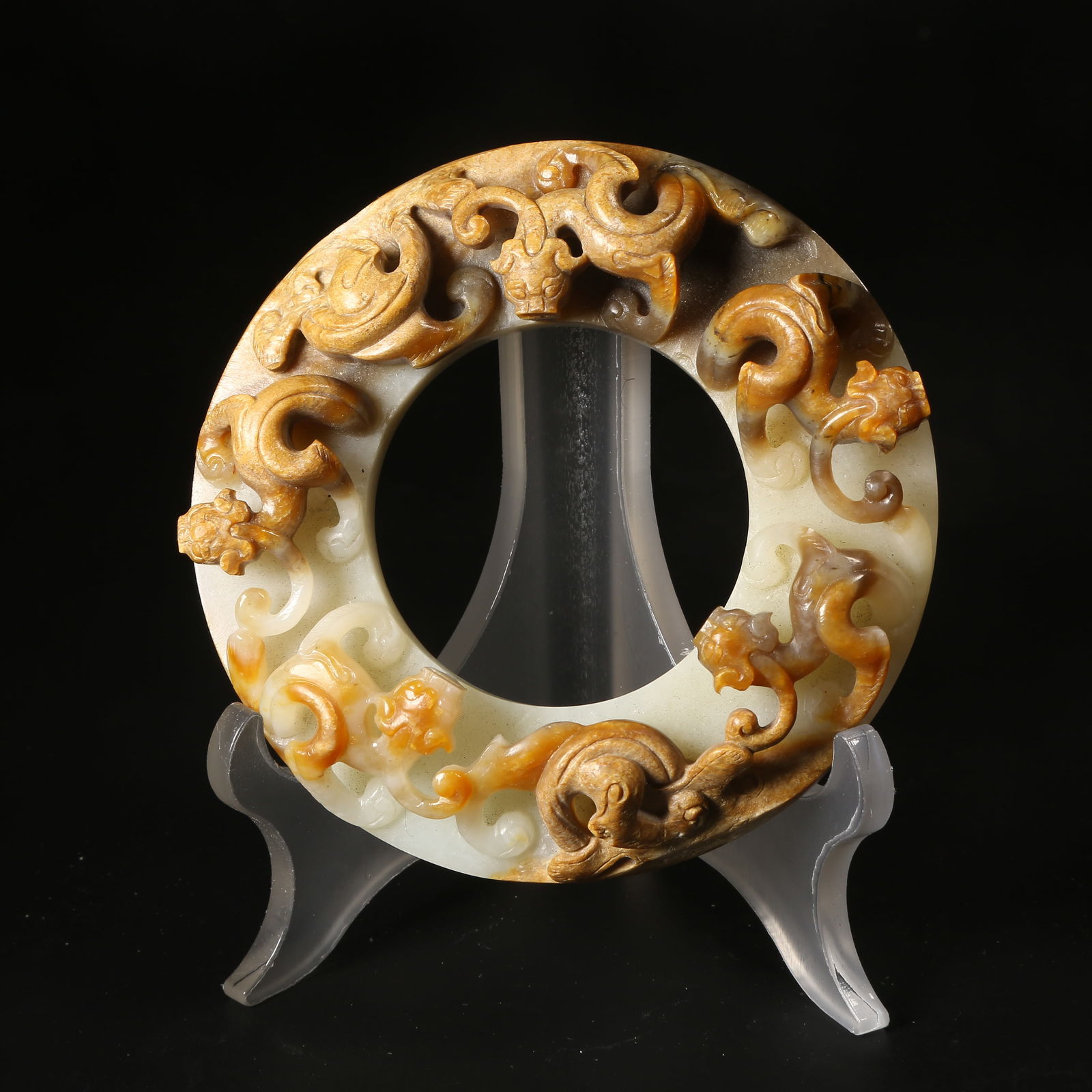 A ARCHAIC JADE CHILONG BI DISC: Archaic Jade Chilong Bi Disc