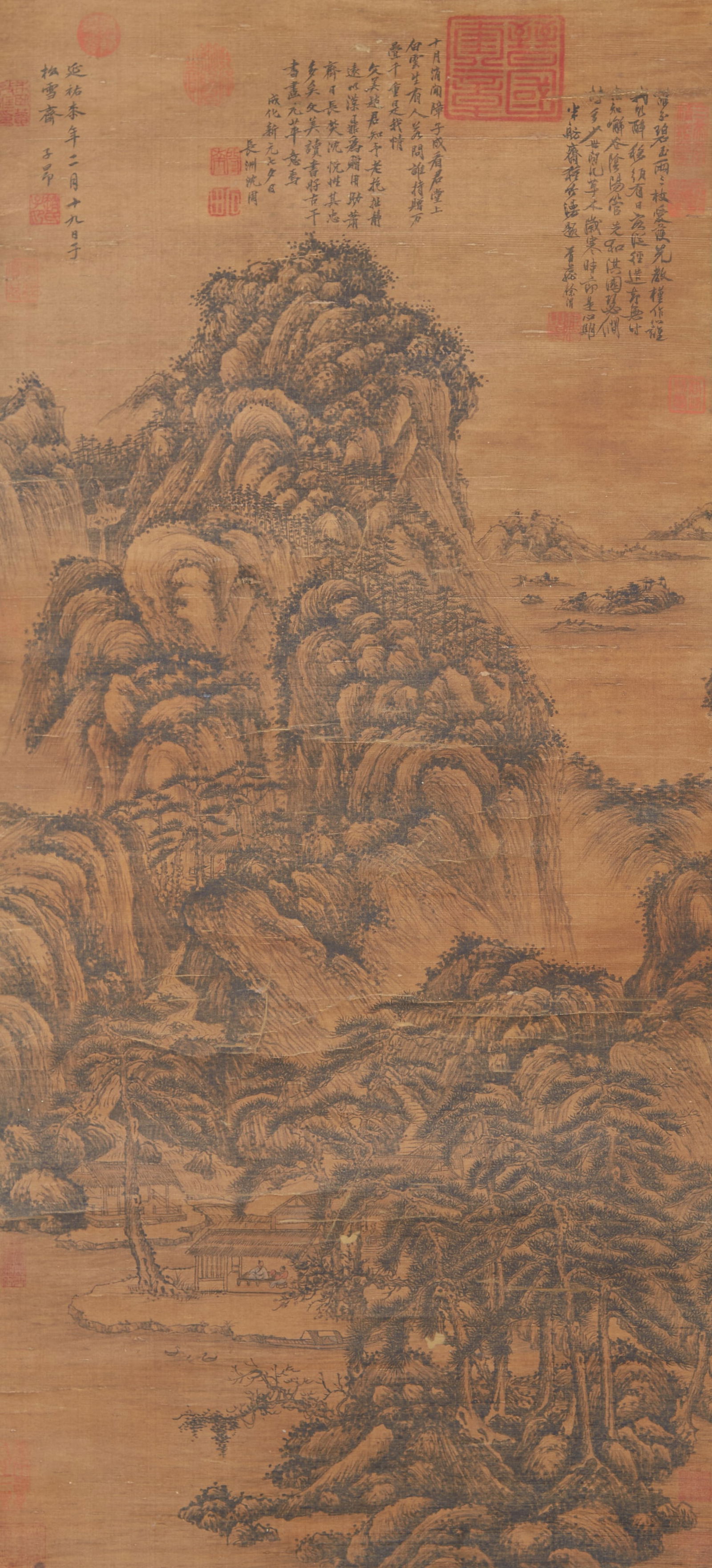 A LANDSCAPE PAINTING ON SILK BY ZHAO MENGFU.趙孟頫 (1 of 13)