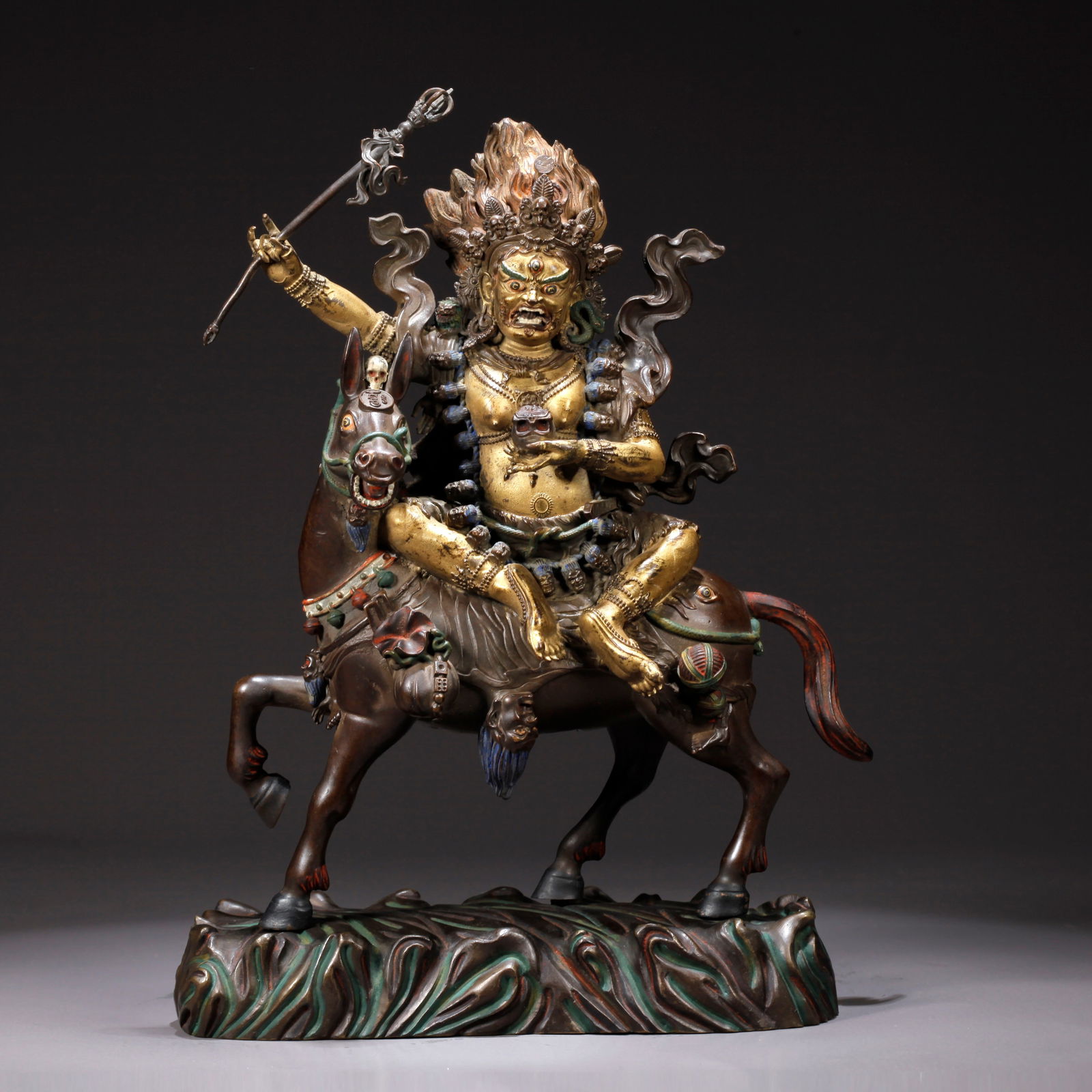 A GILDED BRONZE SRI-LAKSHMI-LIKE MOTHER OF AUSPICIOUSNESS STATUE: Gilded Bronze Sri-Lakshmi-like Mother of Auspiciousness Statue