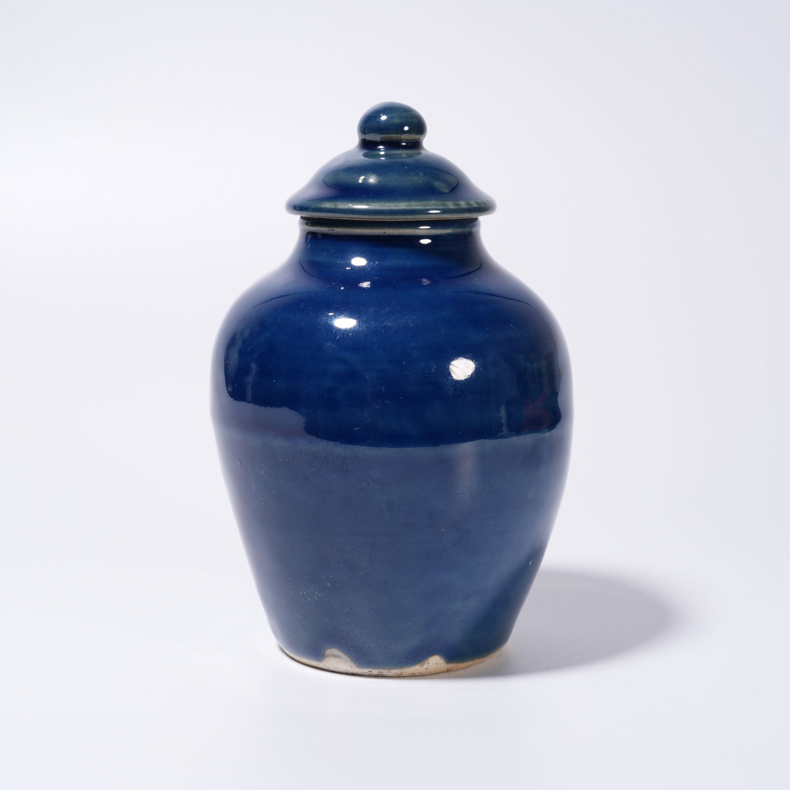 A BLUE-GLAZED COVERED JAR - 3