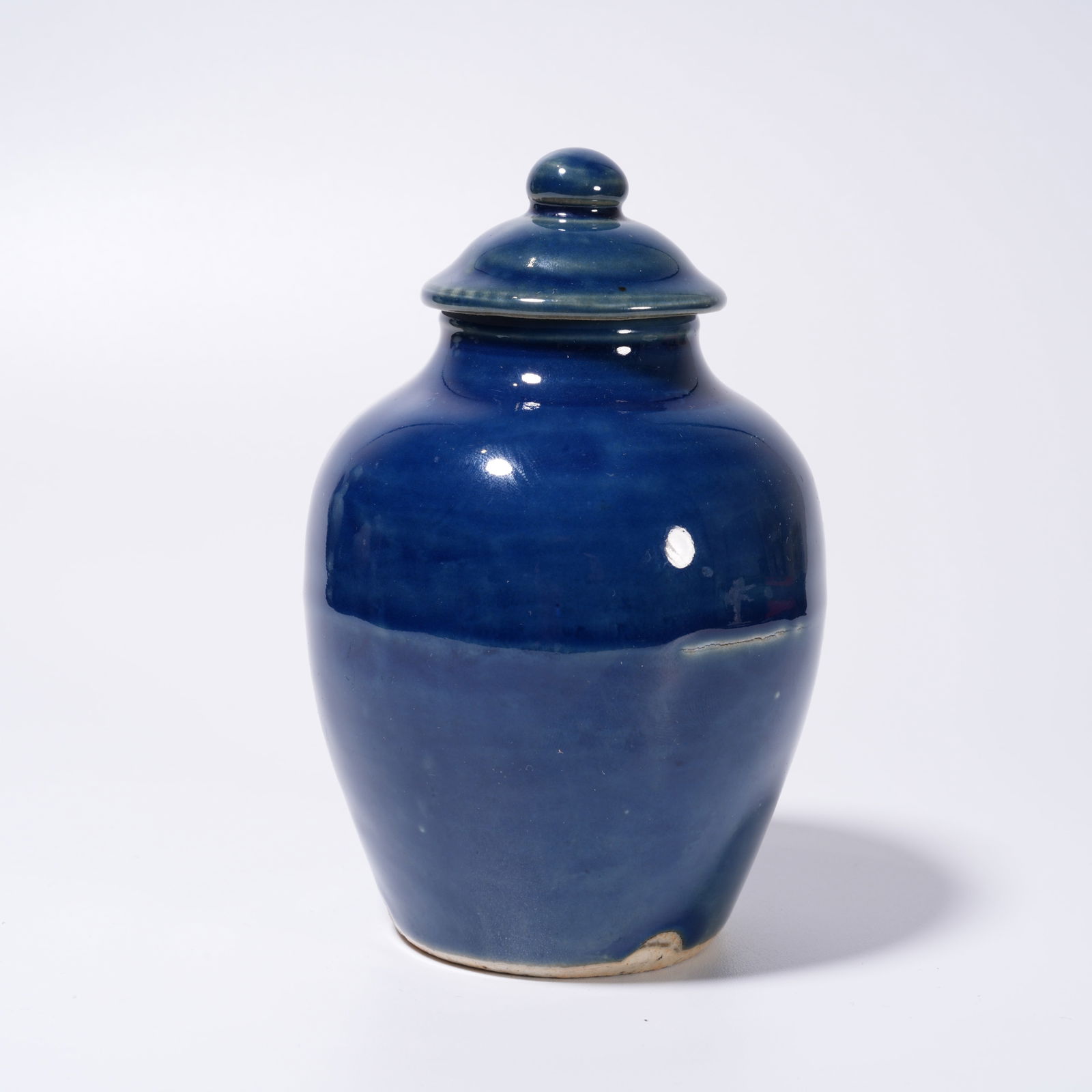 A BLUE-GLAZED COVERED JAR - 4