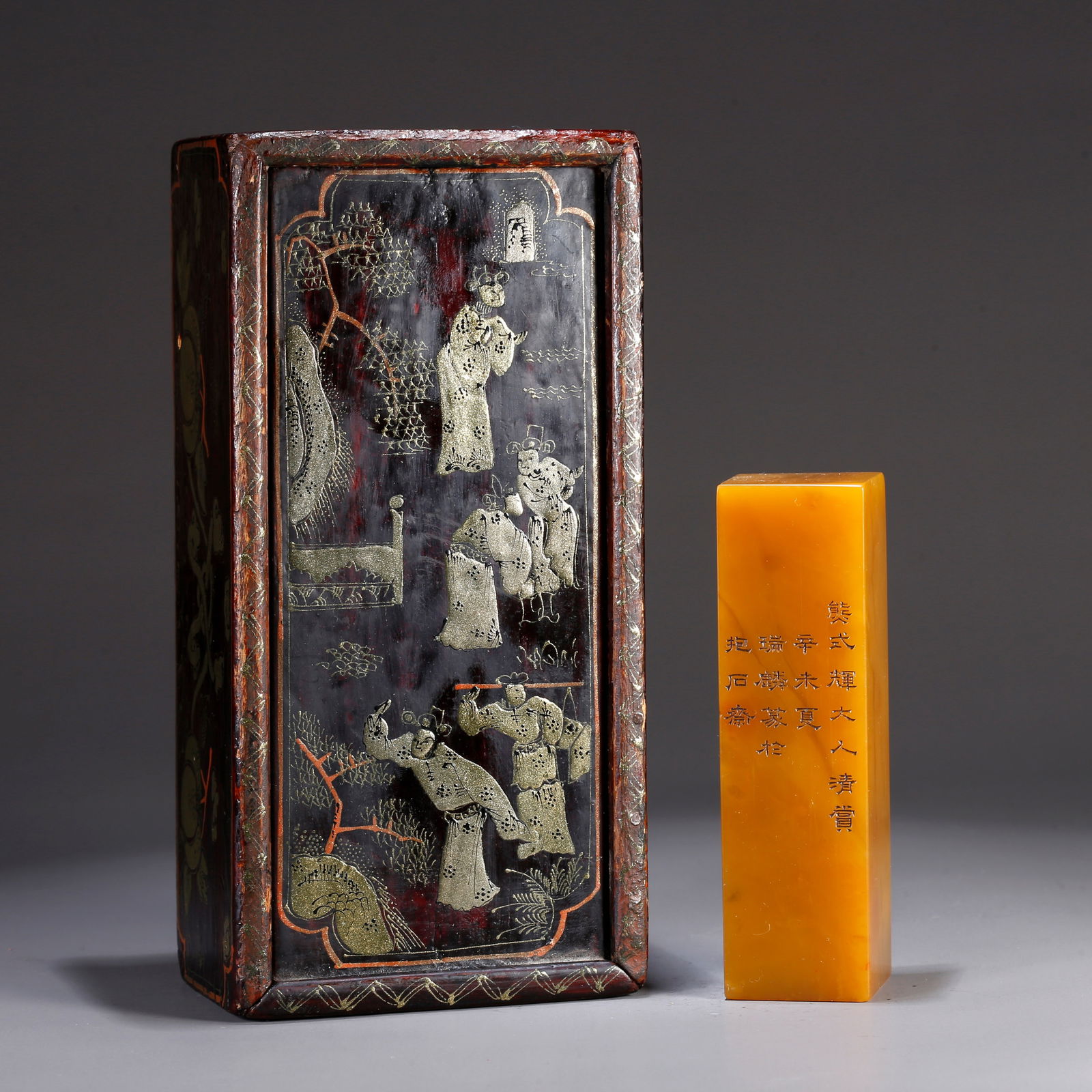 A SHOUSHAN TIANHUANG STONE CARVED POETRY SEAL (1 of 10)