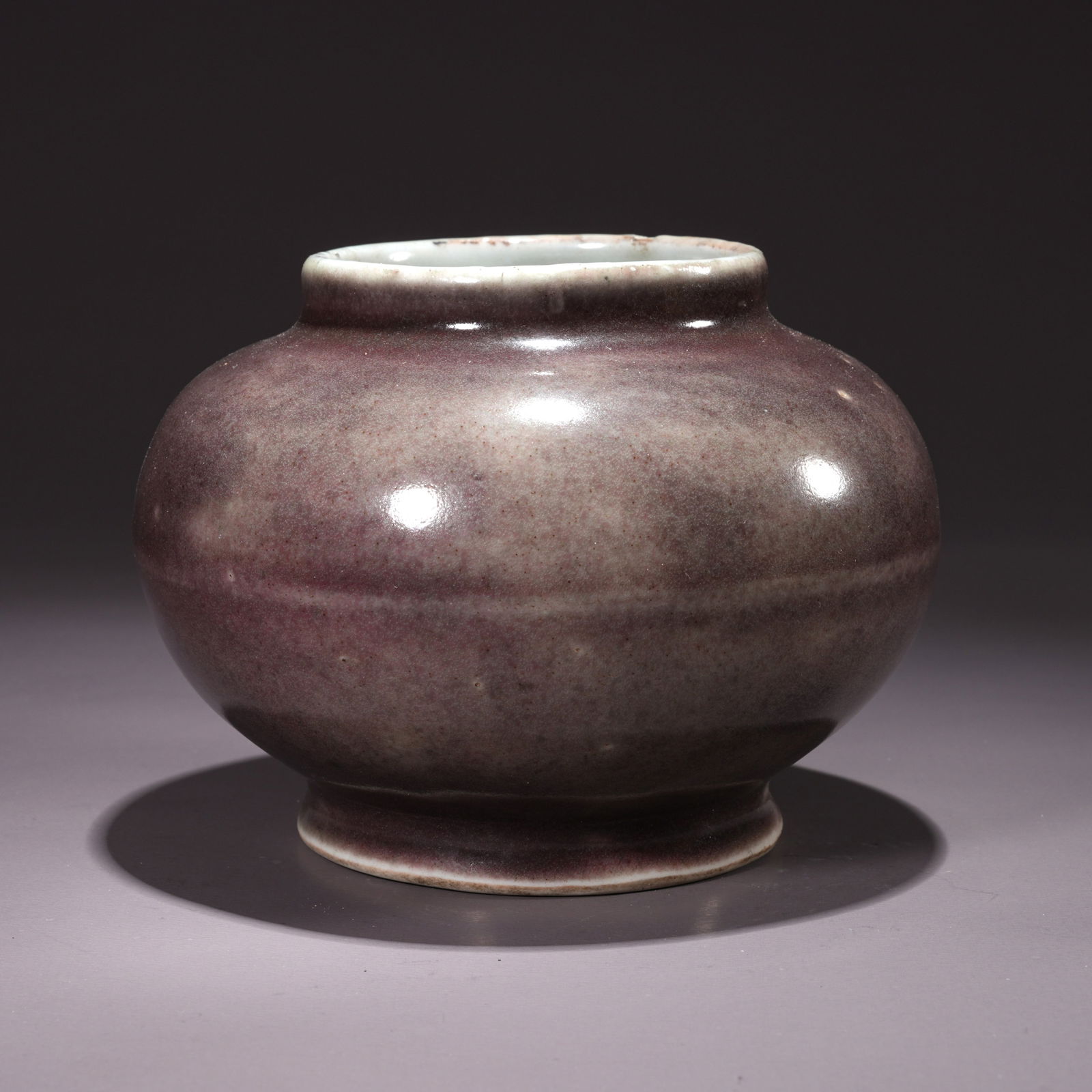 A BEAN-RED GLAZED JAR - 2