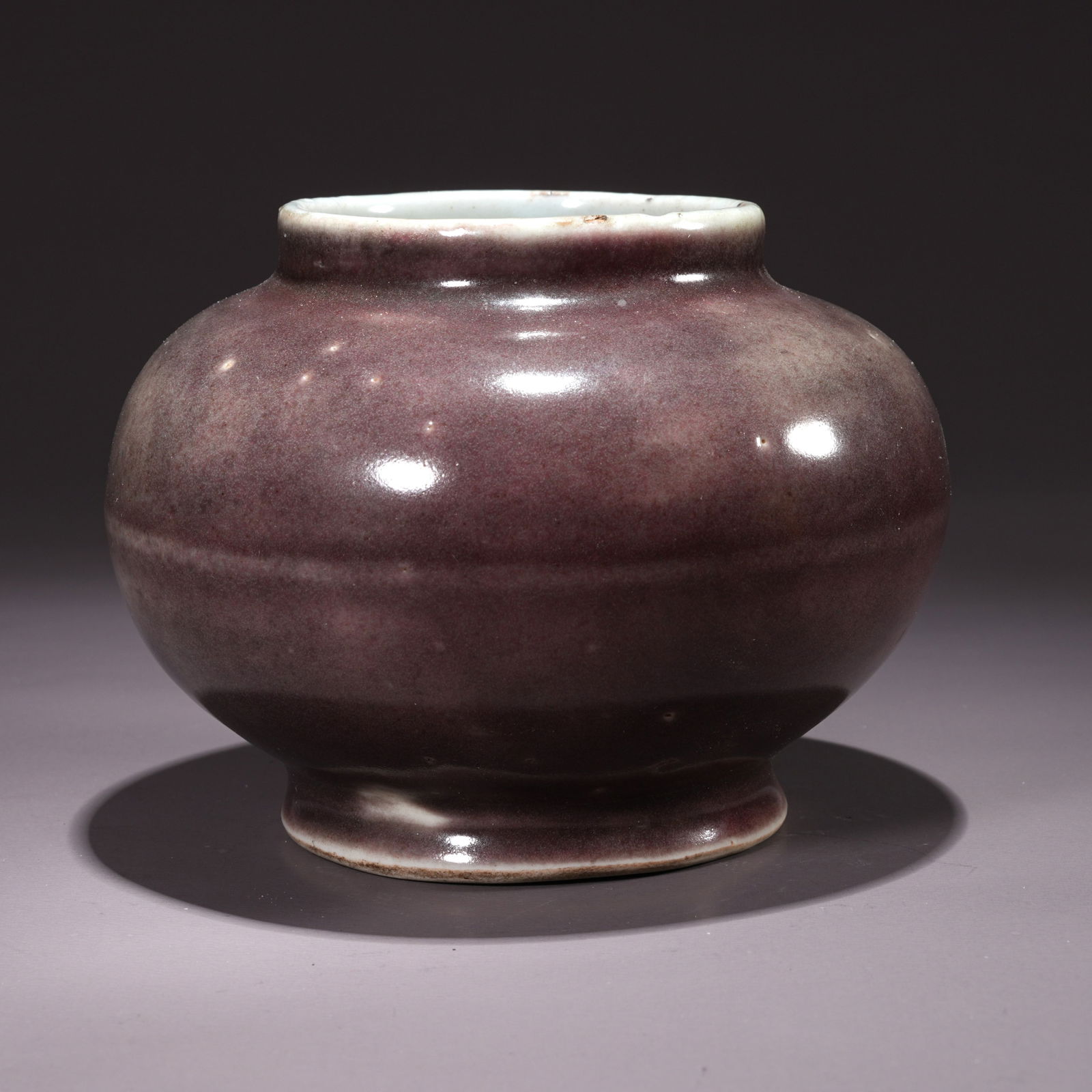 A BEAN-RED GLAZED JAR - 3