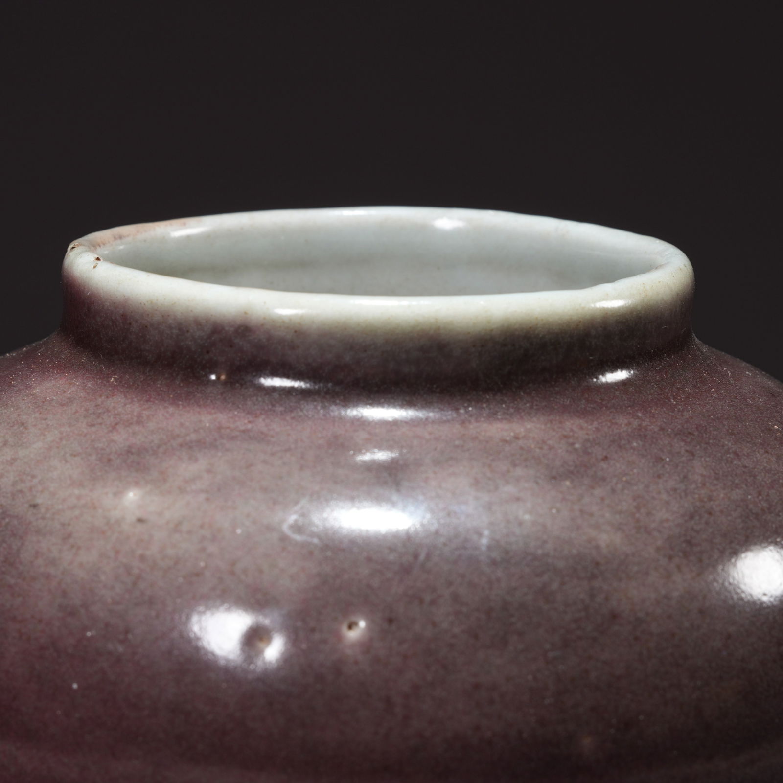 A BEAN-RED GLAZED JAR - 5