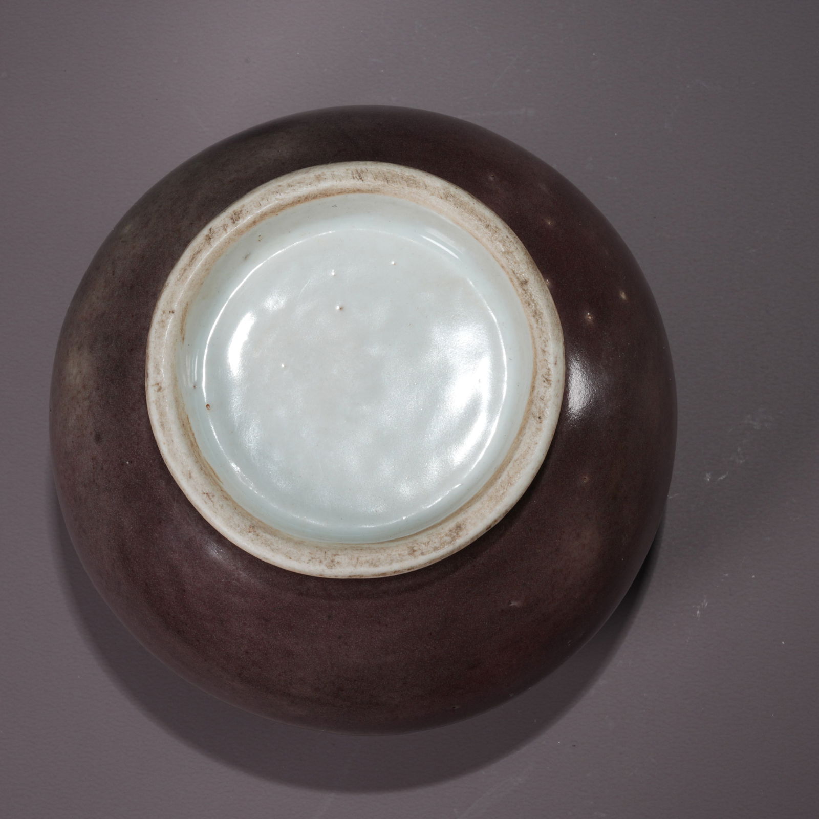 A BEAN-RED GLAZED JAR - 9